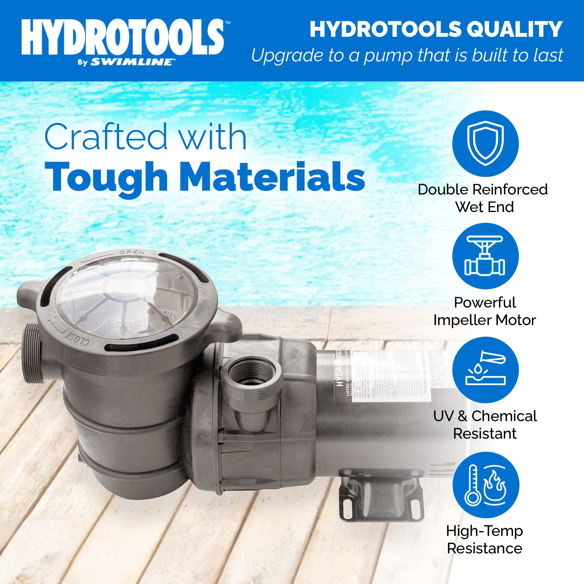 Swimline HydroTools Hydro Flo 1.0 HP 5,280 GPH 3,450 RPM Vert. Discharge (Used)