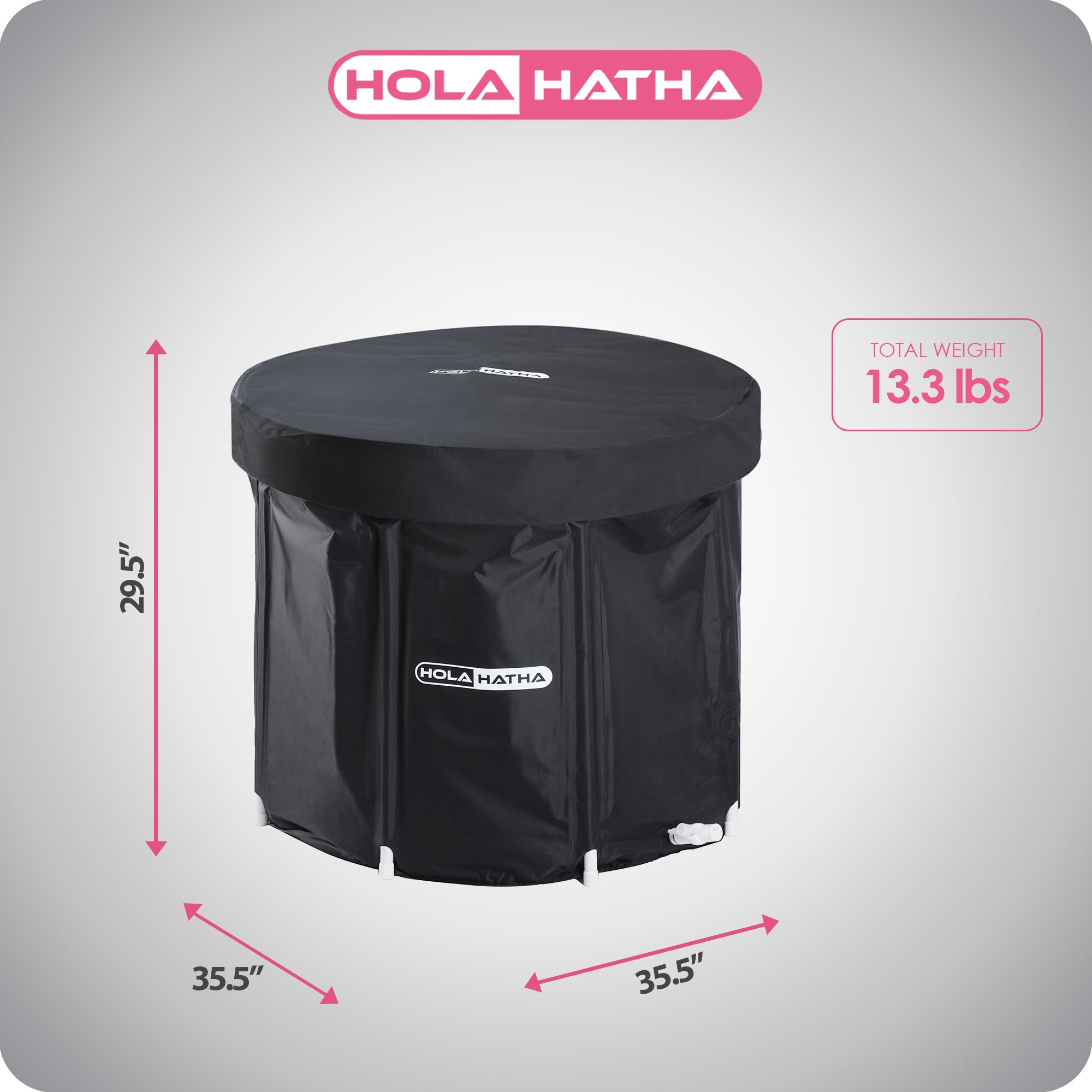 HolaHatha 120 Gal Water Ice Bath Tub, Portable Plunge Recovery Tub w/Lid (Used) - VMInnovations