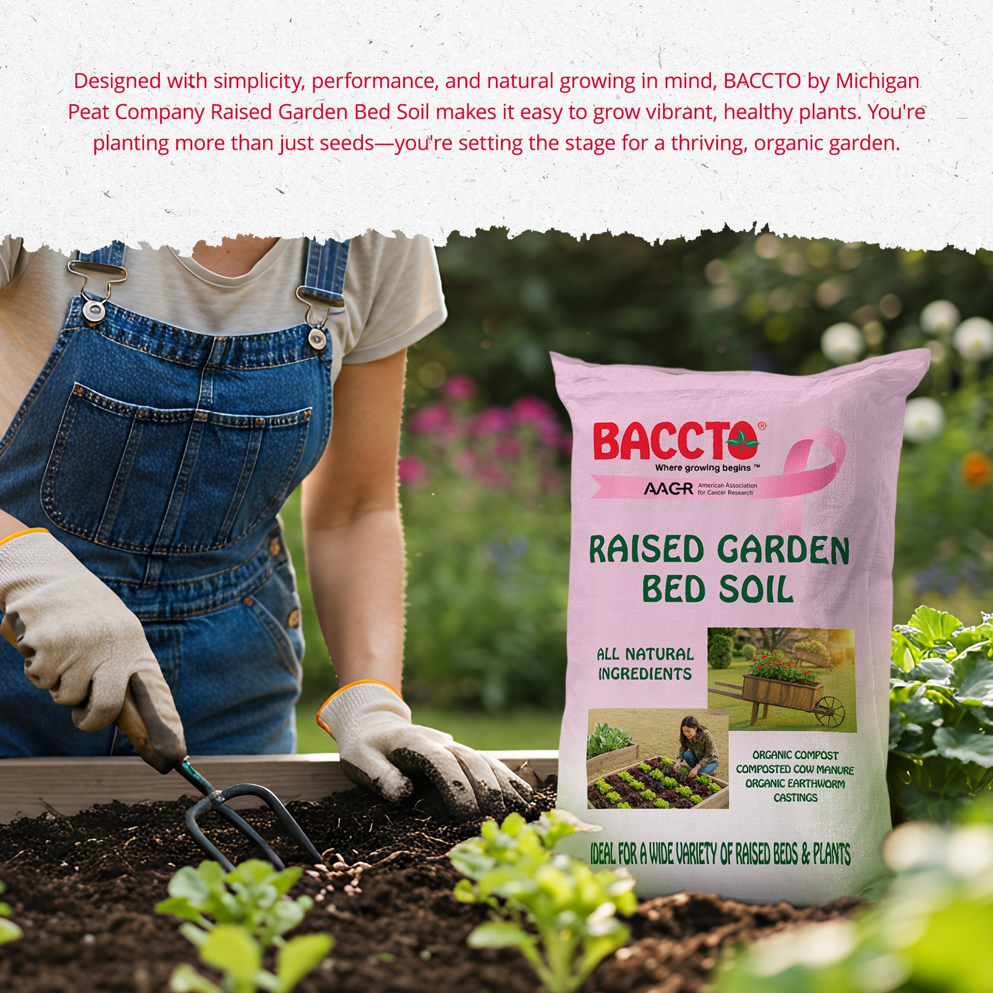 Michigan Peat Company BACCTO Raised Bed Soil for All Plant Types, 1.5 Cubic Feet - VMInnovations