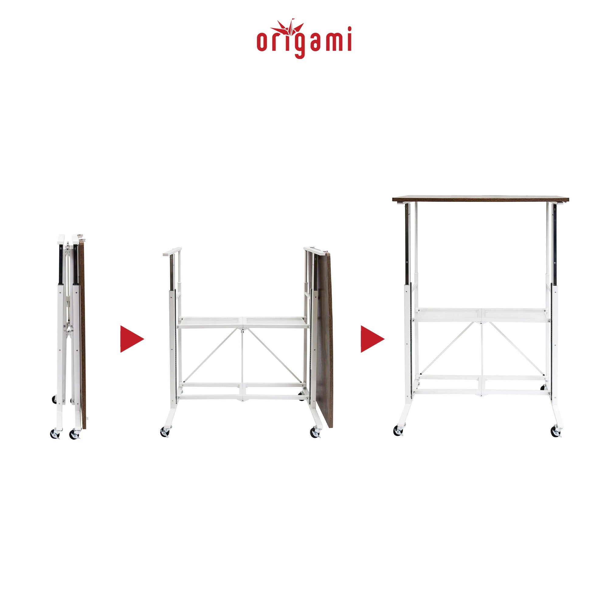 Origami Sit or Stand Adjustable Standing Work Home Office Desk, Slim (Used) - VMInnovations
