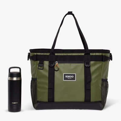 Igloo Pursuit 30 Can Portable Tote Bag Cooler with Padded Strap, Chive Green