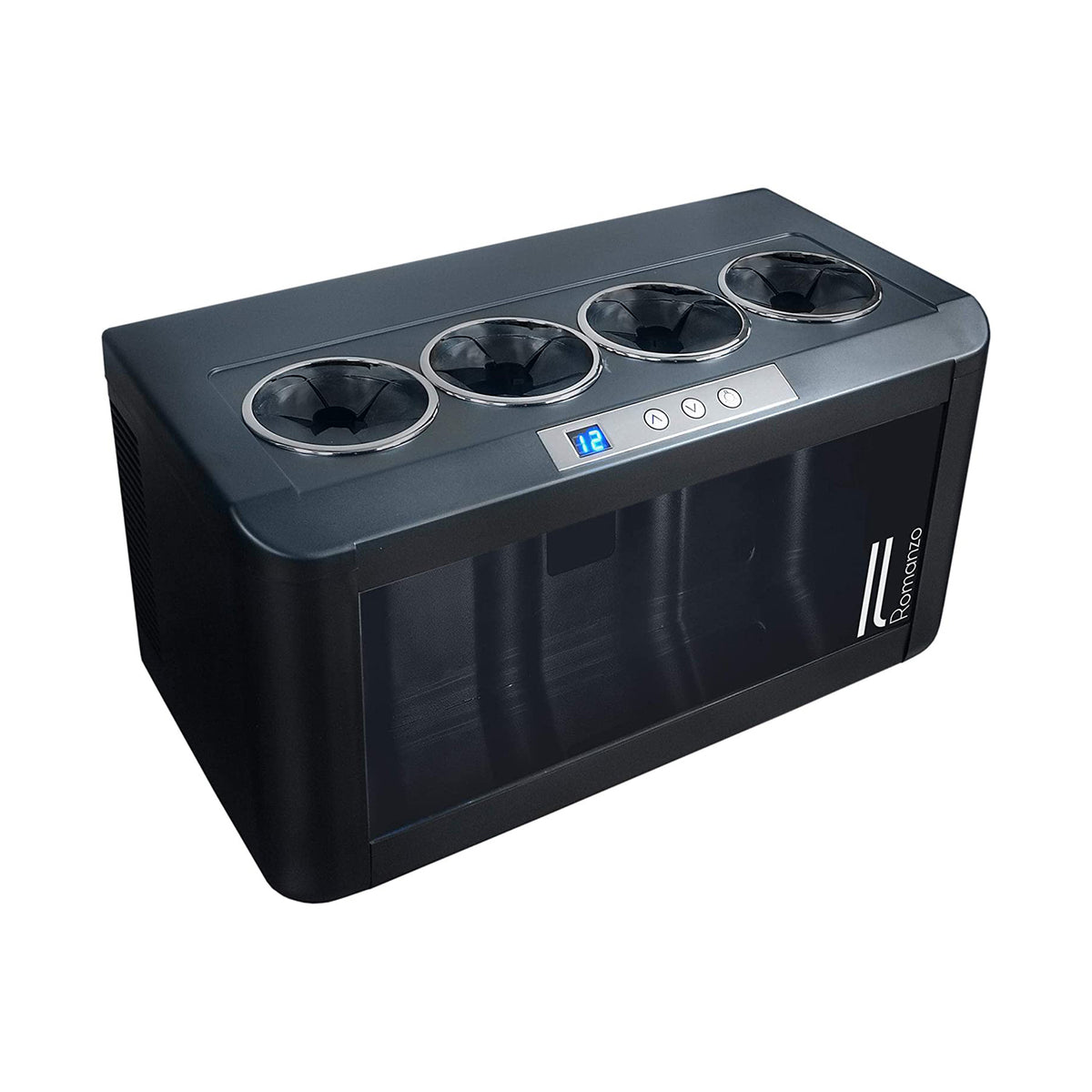 Vinotemp Romanzo 4 Bottle Thermoelectric Open Wine Cooler, Black (For Parts)