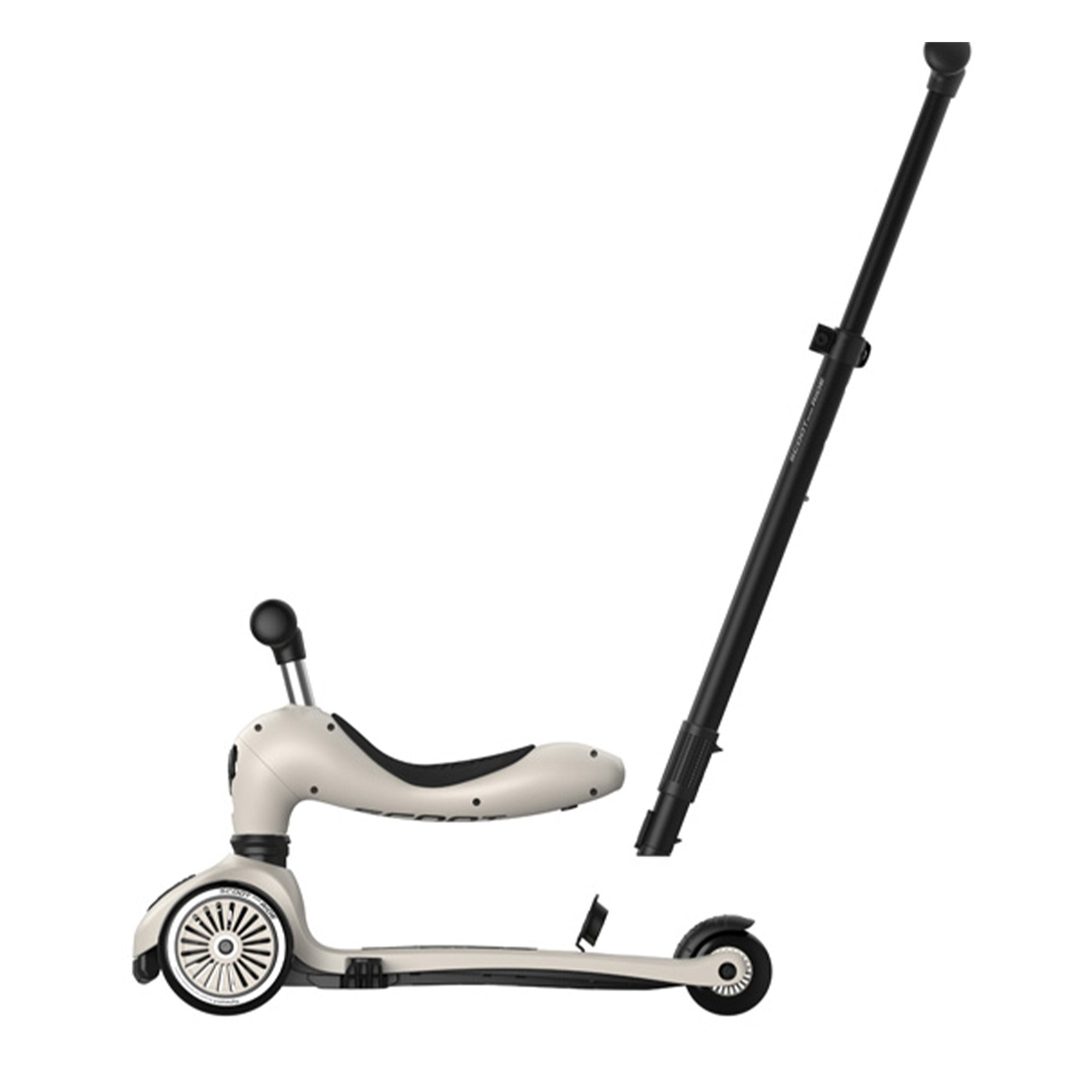 Scoot & Ride 2-in-1 Kids Scooter with Push Bar, Highwaykick 1 Push & Go, Ash - VMInnovations