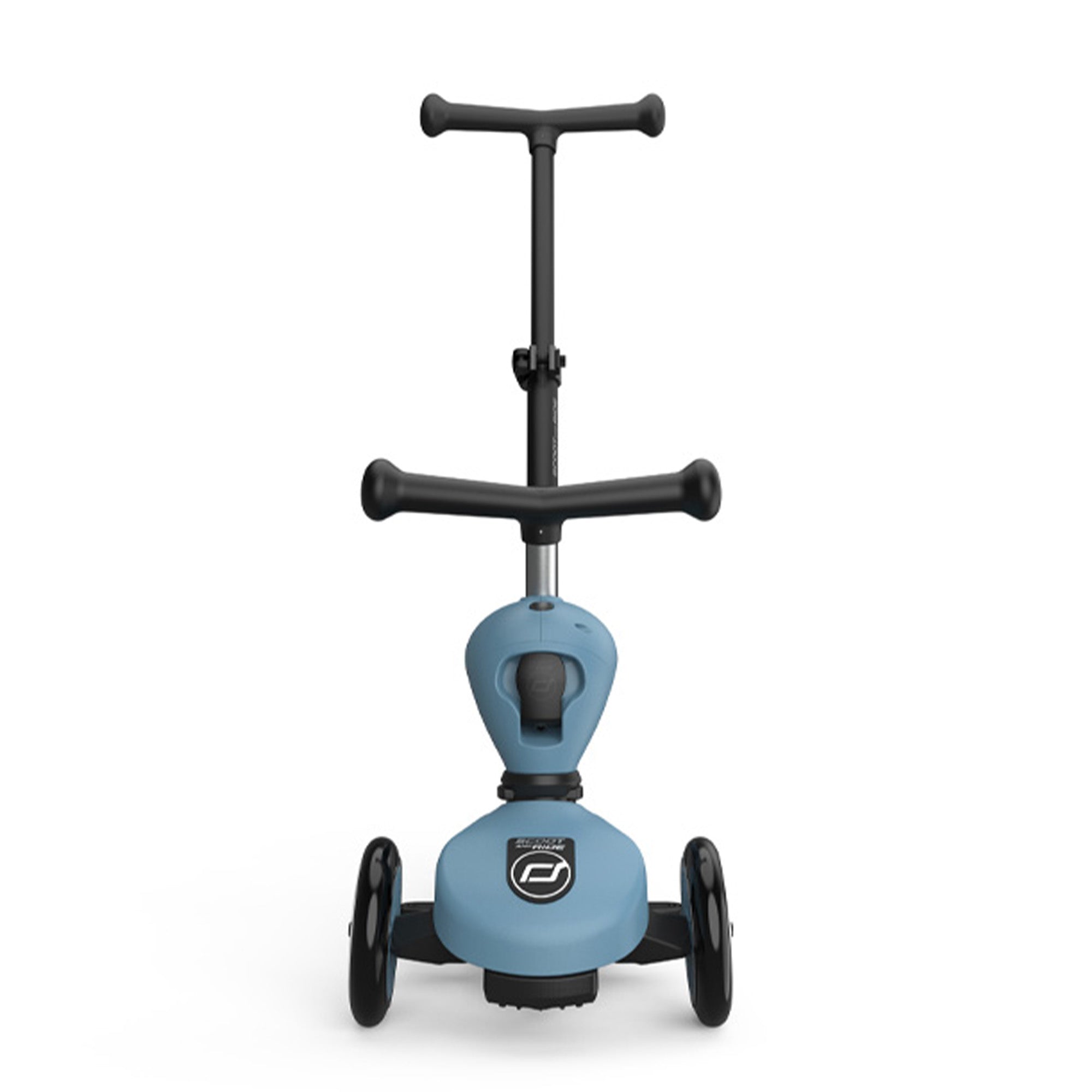 Scoot & Ride 2-in-1 Kids Scooter w/ Push Bar, Highwaykick 1 Push & Go, Steel - VMInnovations