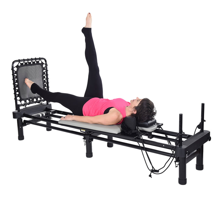 AeroPilates Studio 700 Foldable Reformer with Cardio Rebounder, Gray (Open Box)