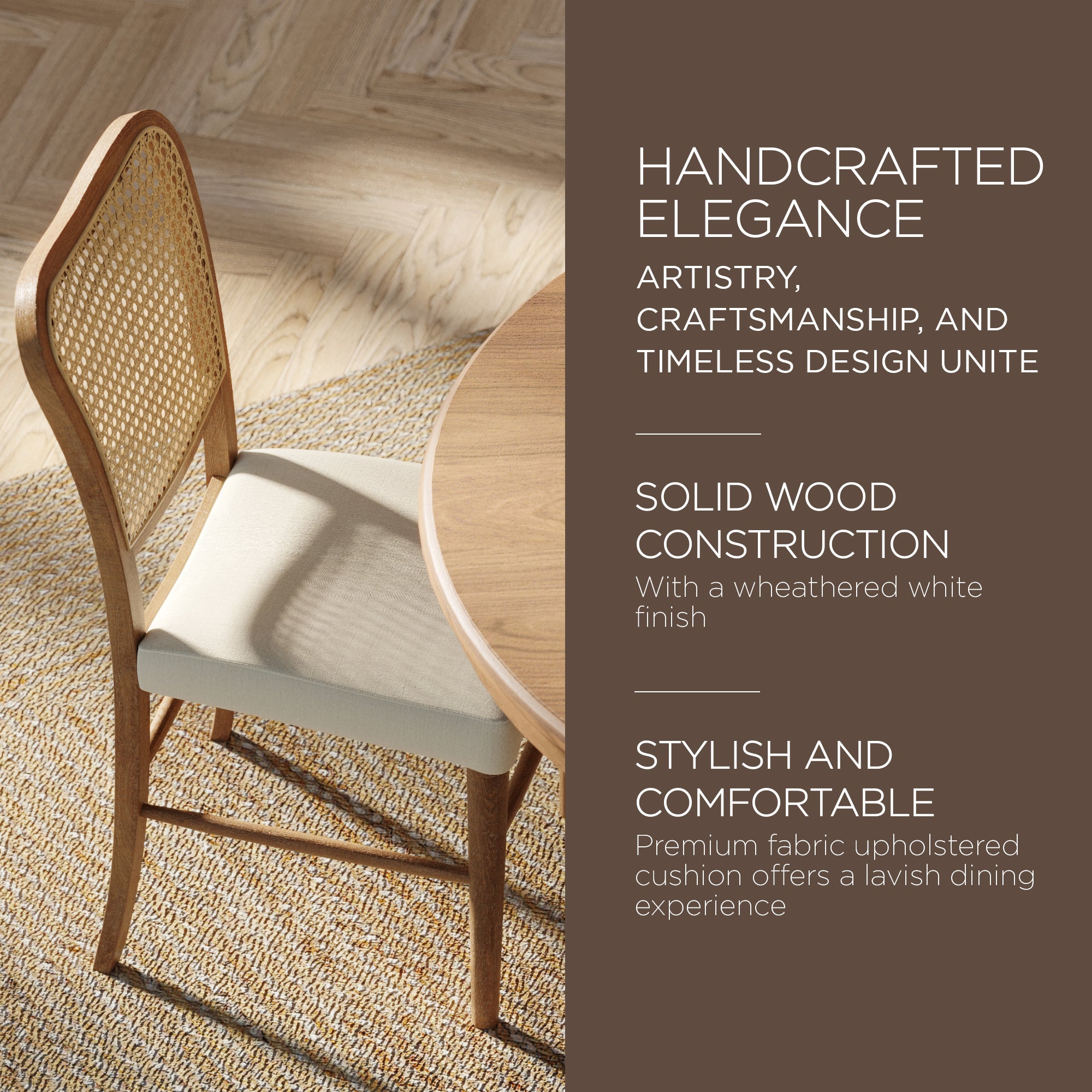 Maven Lane Dining Chair, Antique Natural & Taupe Linen Fabric, 2pc (For Parts) - VMInnovations