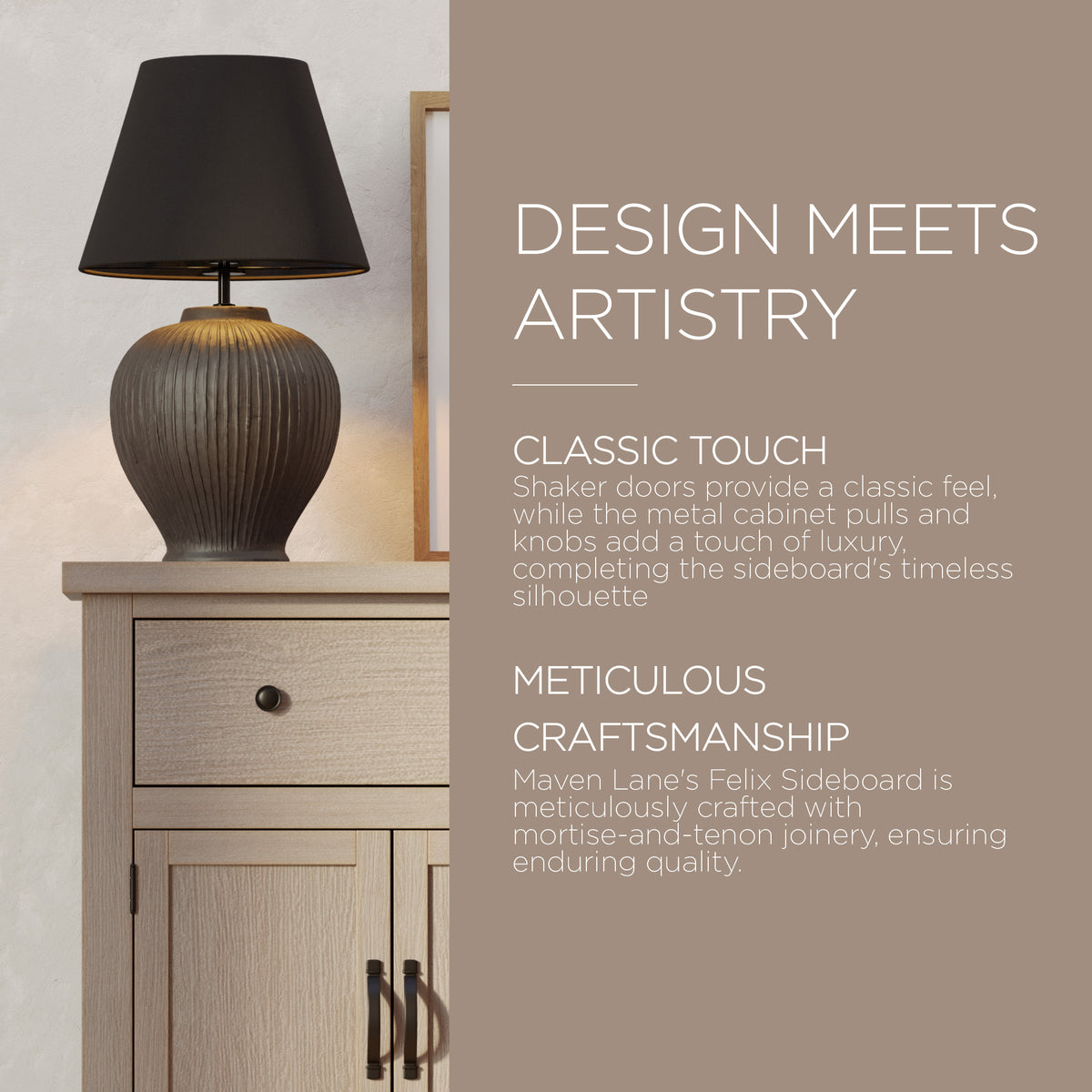 Maven Lane Felix Rustic Wooden Sideboard in Weathered Grey Finish (For Parts)