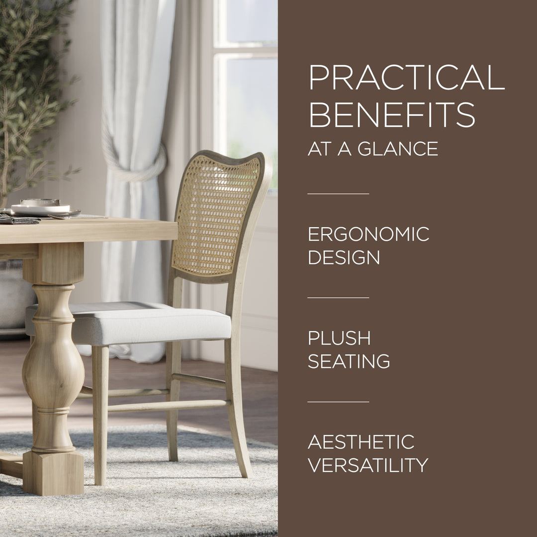 Maven Lane Wooden Dining Chair, Antique Grey & Slate Linen Fabric,Set of 2(Used) - VMInnovations