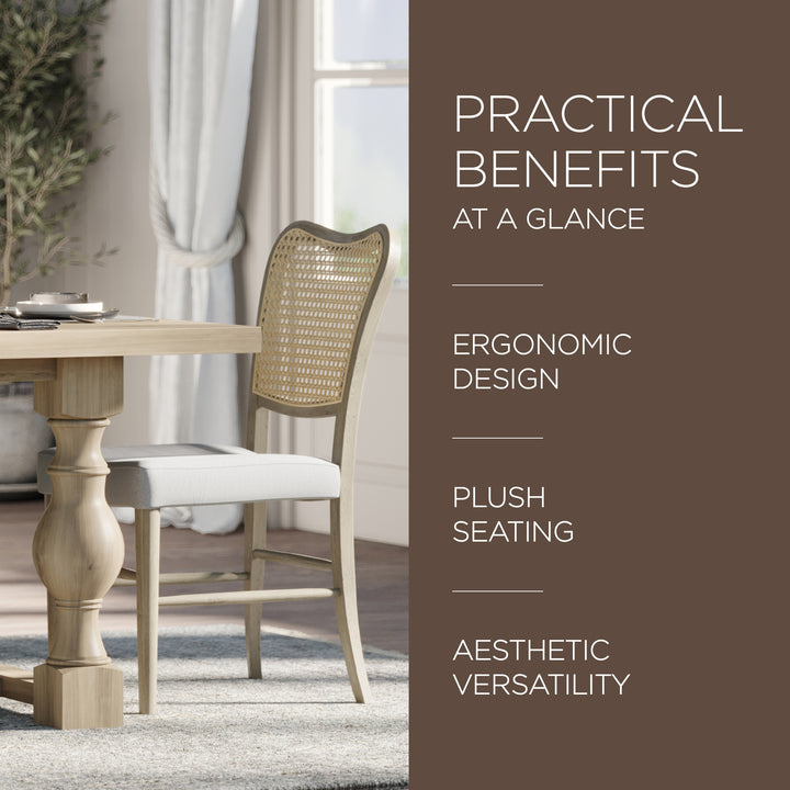 Maven Lane Wooden Dining Chair, Antique Grey & Slate Linen Fabric,Set of 2(Used) - VMInnovations