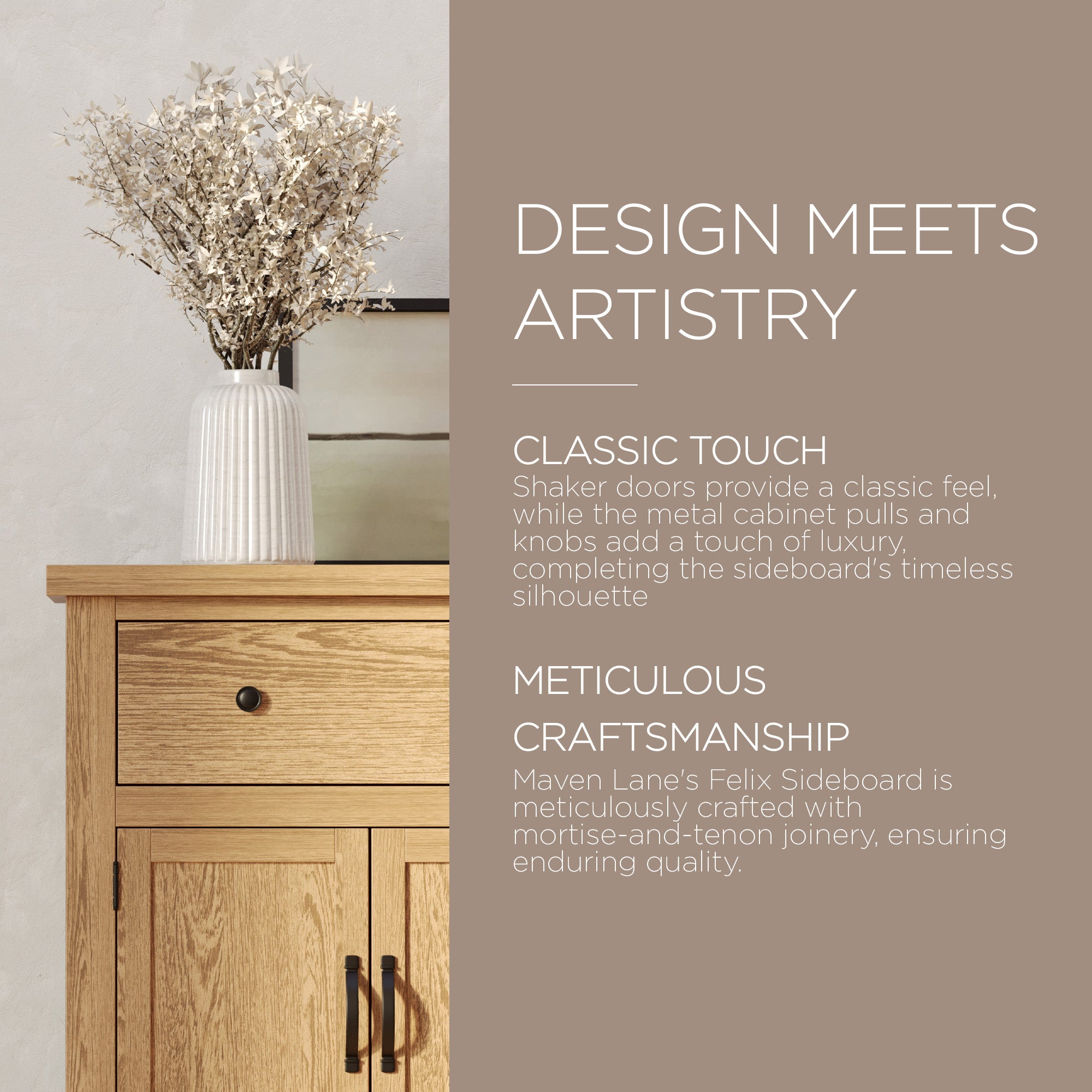Maven Lane Felix Rustic Wooden Sideboard in Weathered Natural Finish (For Parts)