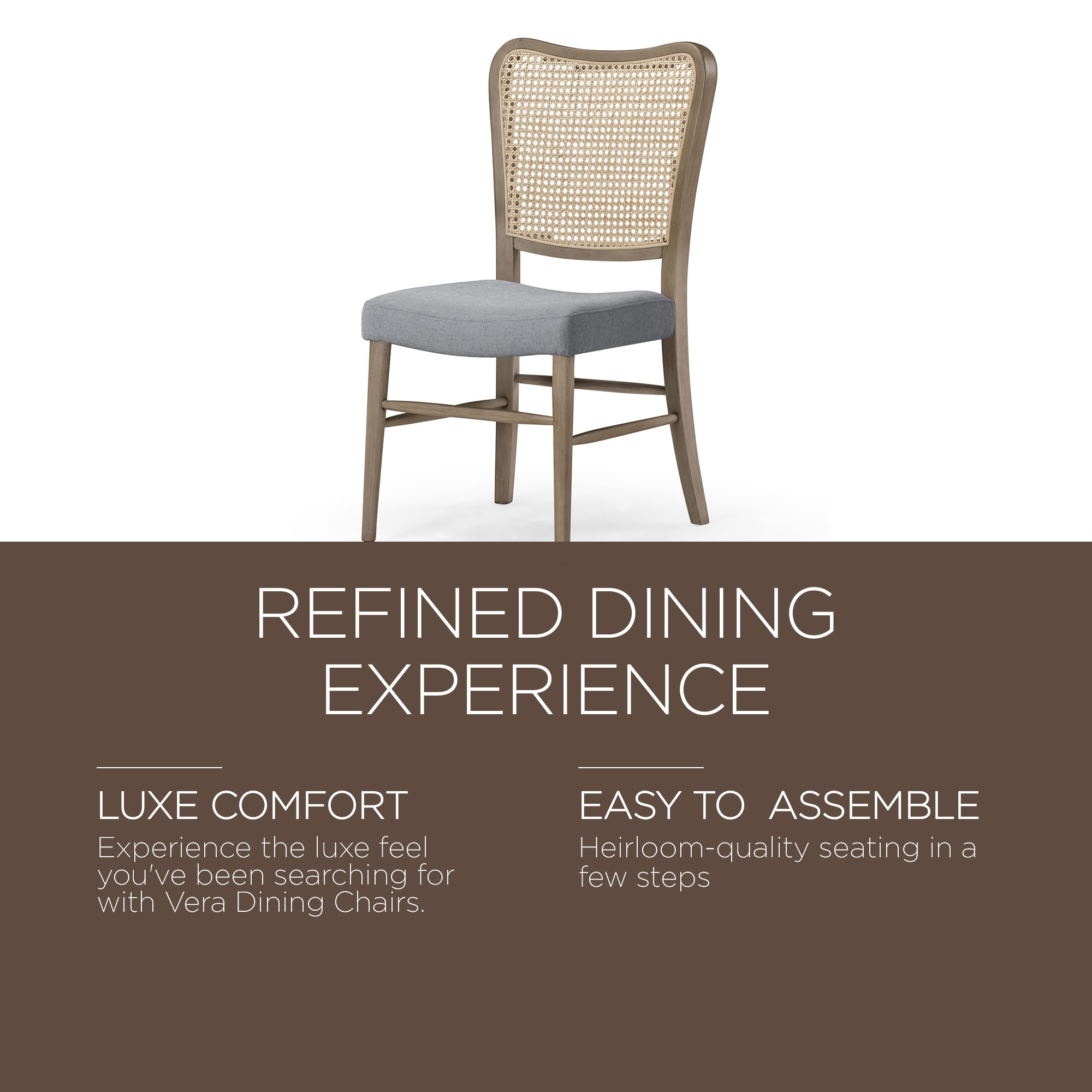 Maven Lane Wooden Dining Chair, Antique Grey & Slate Linen Fabric,2pc (Open Box) - VMInnovations