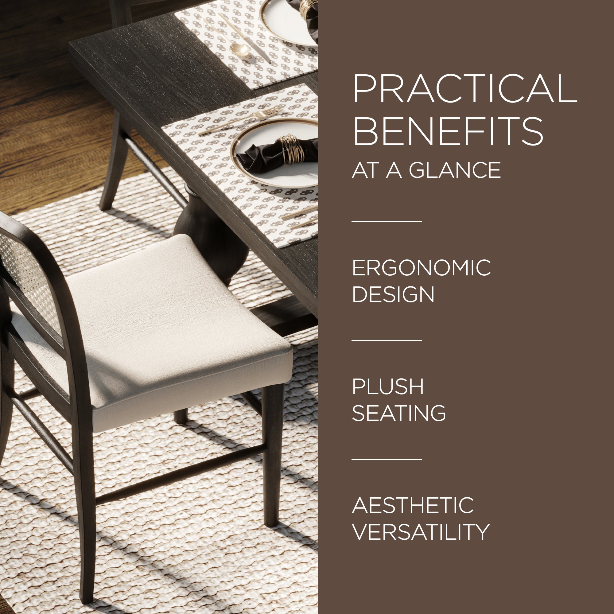 Maven Lane Wooden Dining Chair, Antique Black & Dove Fabric, 2pc (For Parts) - VMInnovations