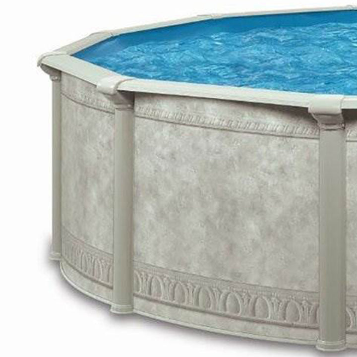 Aquarian Pools Khaki Venetian 24ft x 52in Outdoor Above Ground Swimming Pool - VMInnovations