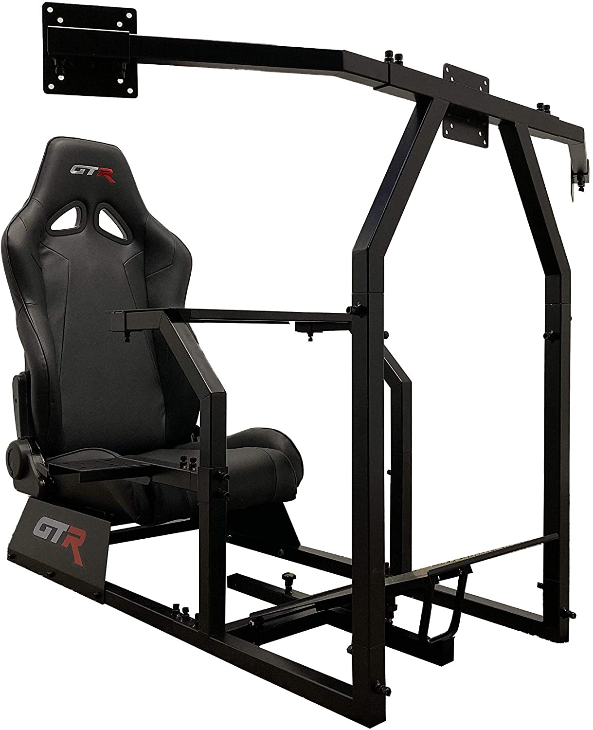 GTR Simulator Driving Simulator Cockpit w/3 24in Monitor Stands & Gaming Chair