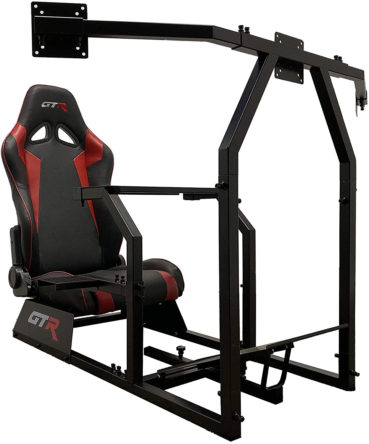GTR Simulator Driving Simulator Cockpit w/3 24in Monitor Stands & Gaming Chair - VMInnovations
