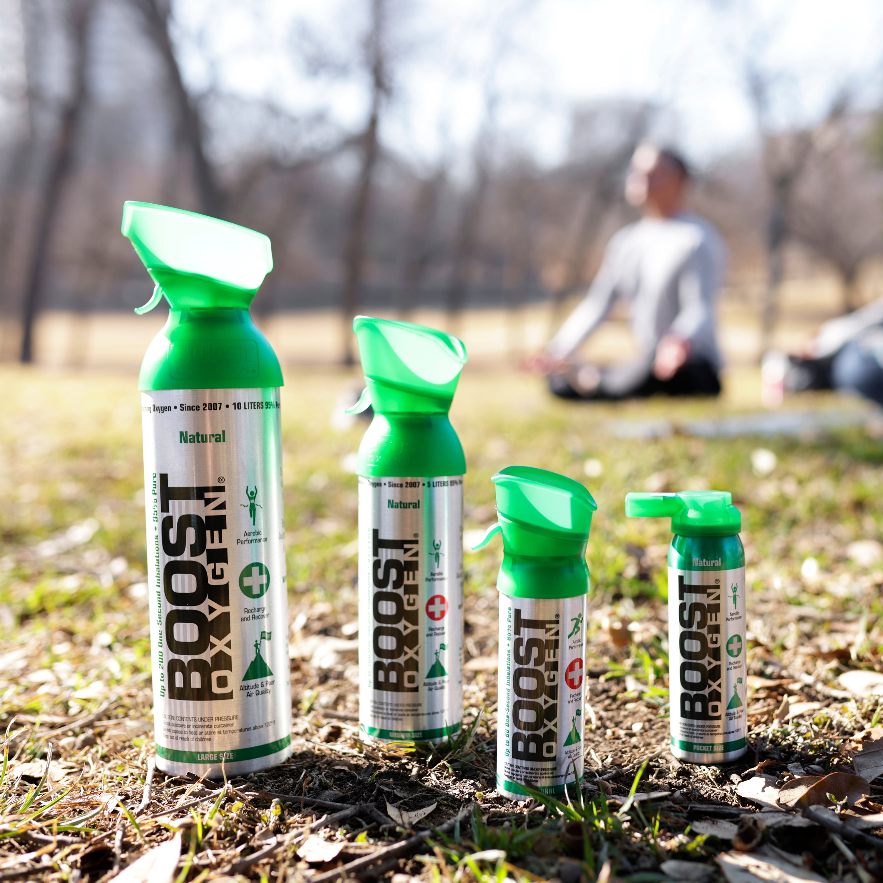 Boost Oxygen 3L Pocket Sized Canned Oxygen Bottle w/Mouthpiece, Natural (3 Pack) - VMInnovations