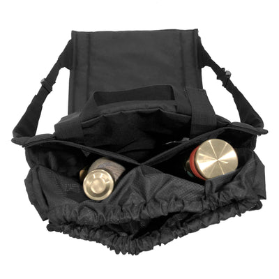 Ostrich PakSeat Padded Folding Stadium Seat Backpack String Bag, Black (2 Pack)