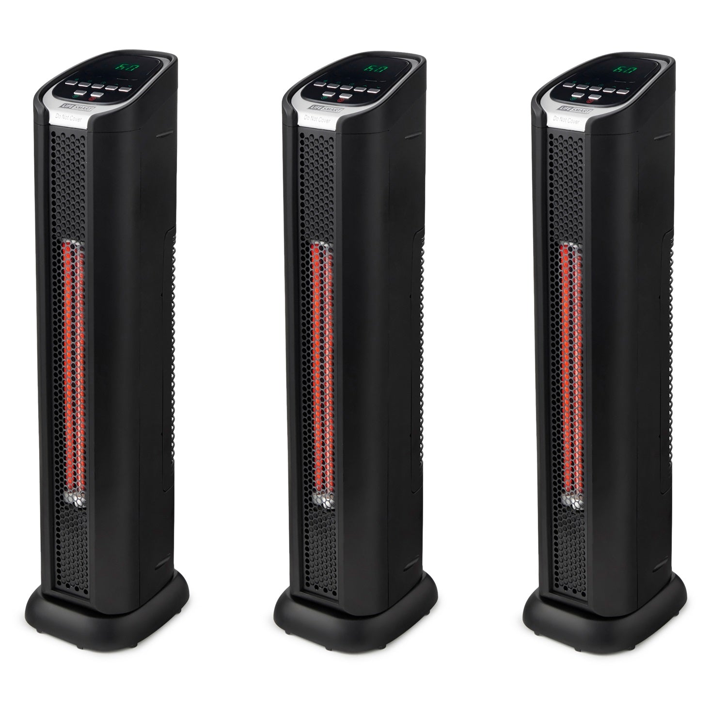 Lifesmart 2 Element Quartz Infrared Portable Tower Heater and Fan (3 Pack) - VMInnovations