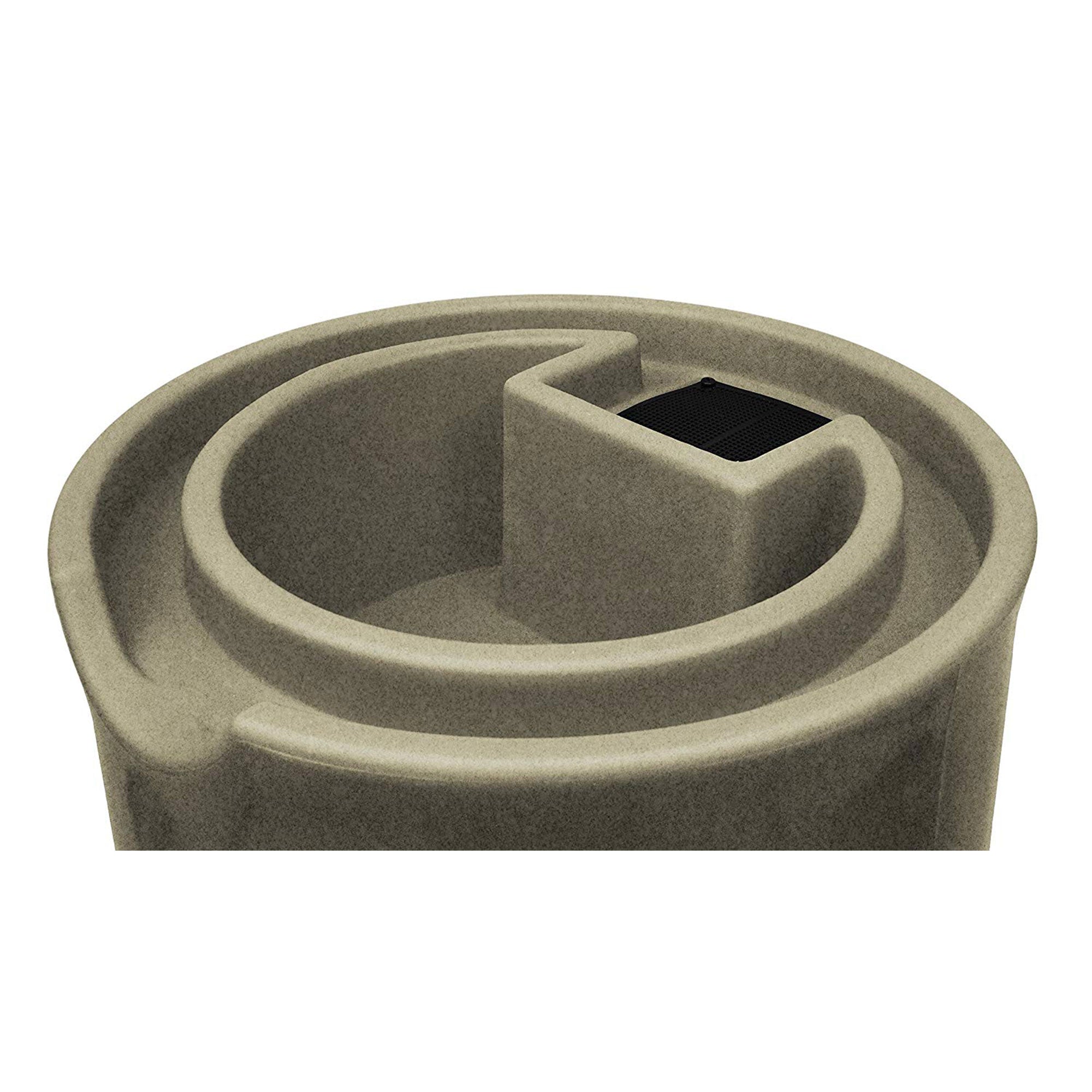 Good Ideas Impressions Reflections 50 Gallon Plant Rain Saver Barrel, Sandstone