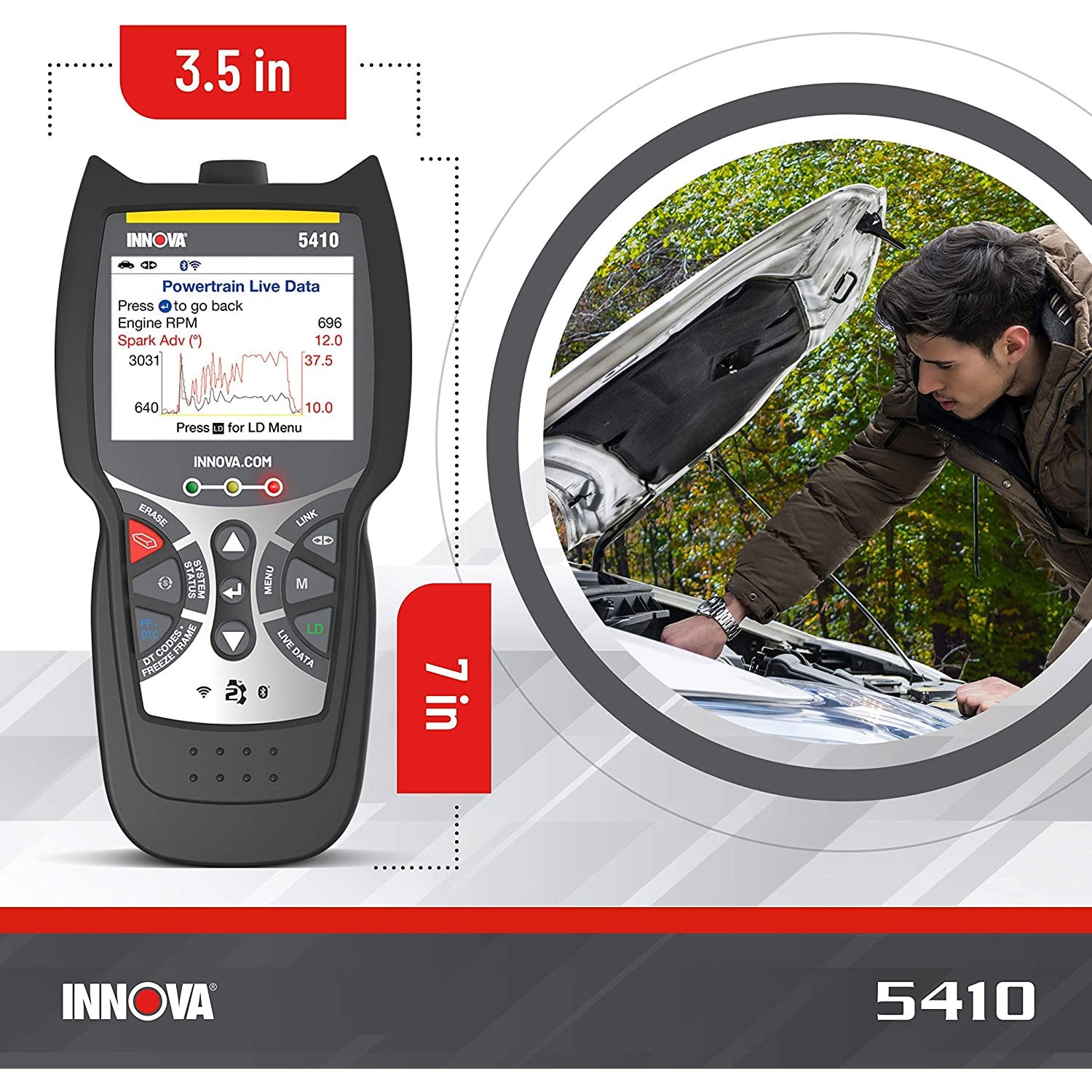 INNOVA CarScan Diagnostics Bluetooth Code Reader Automotive Scanner Tool (Used)