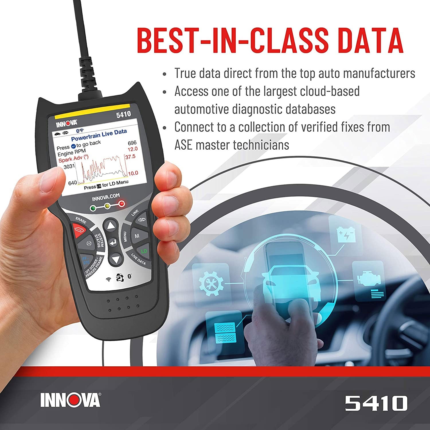 INNOVA CarScan Diagnostics Bluetooth Code Reader Automotive Scanner Tool (Used)