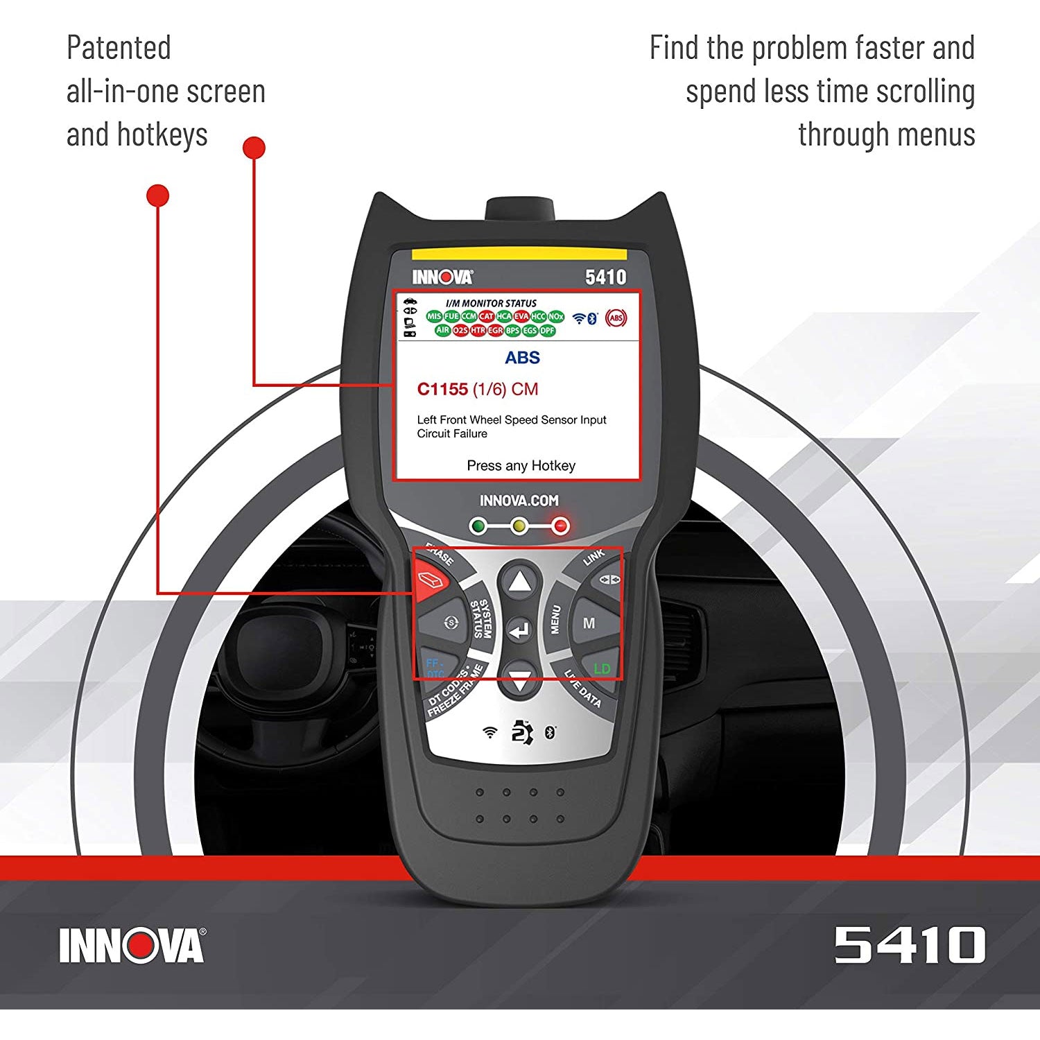 INNOVA CarScan Diagnostics Bluetooth Code Reader Automotive Scanner Tool (Used)