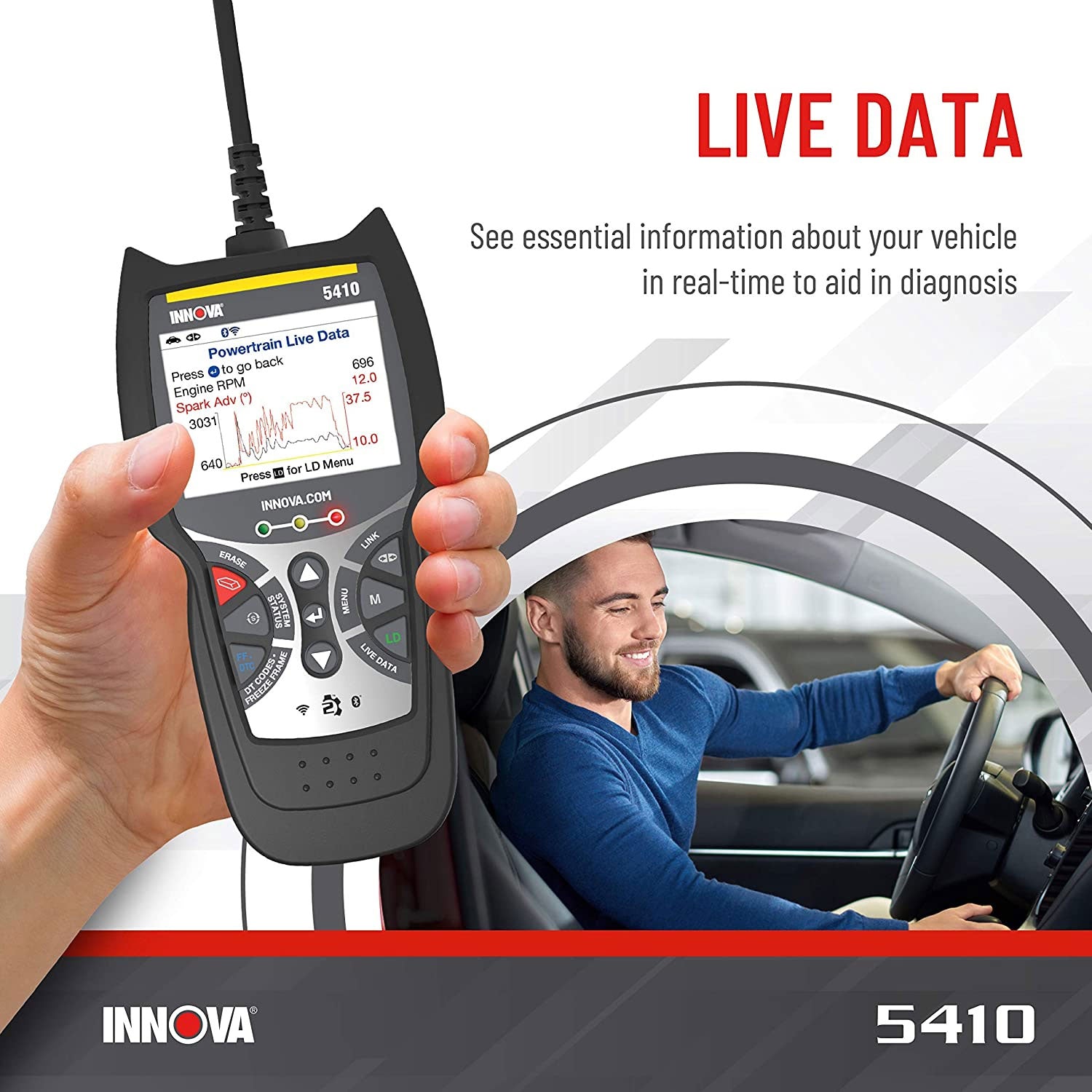 INNOVA CarScan Diagnostics Bluetooth Code Reader Automotive Scanner Tool (Used)
