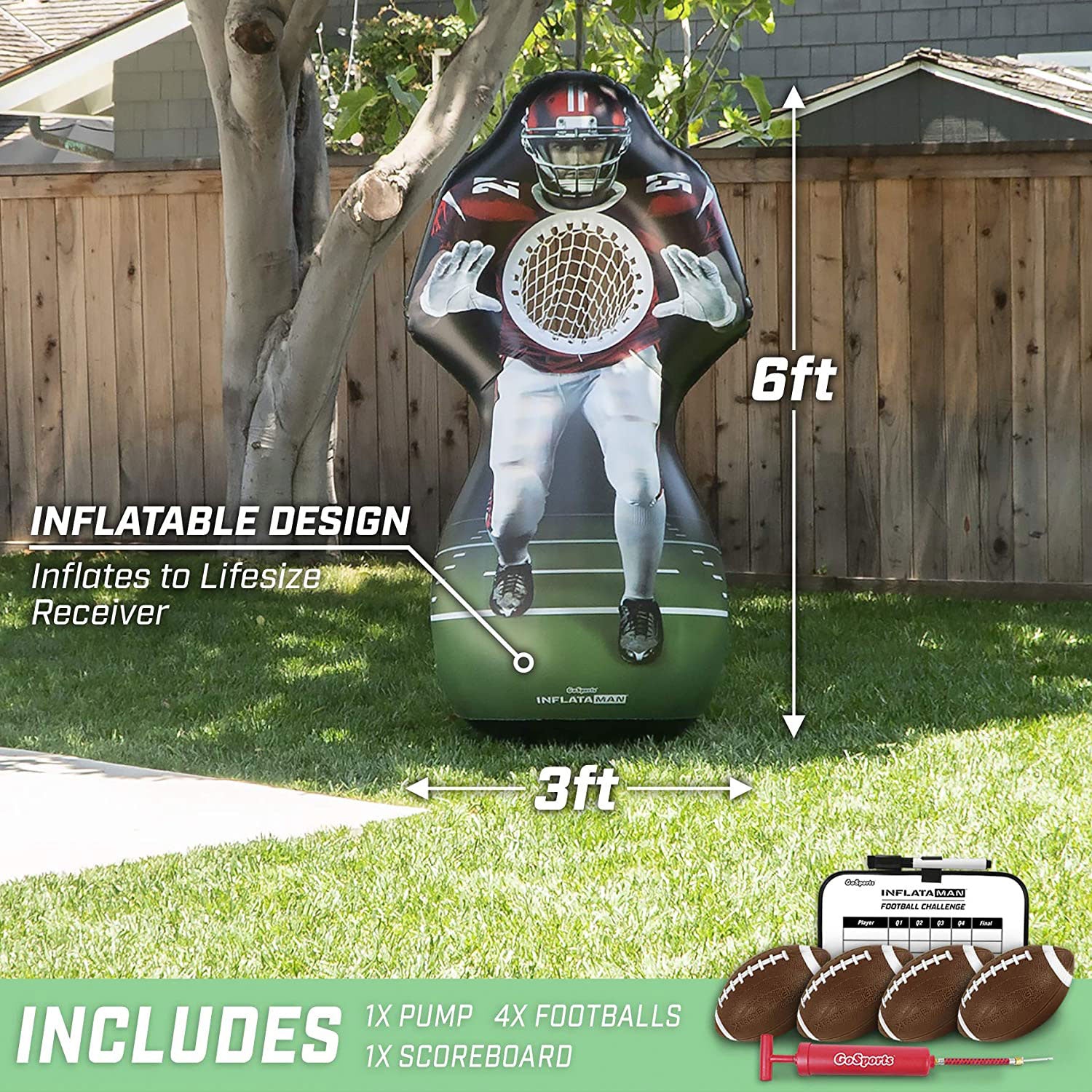 GoSports Inflataman 6' Football Touchdown Toss Backyard Lawn Game (For Parts) - VMInnovations