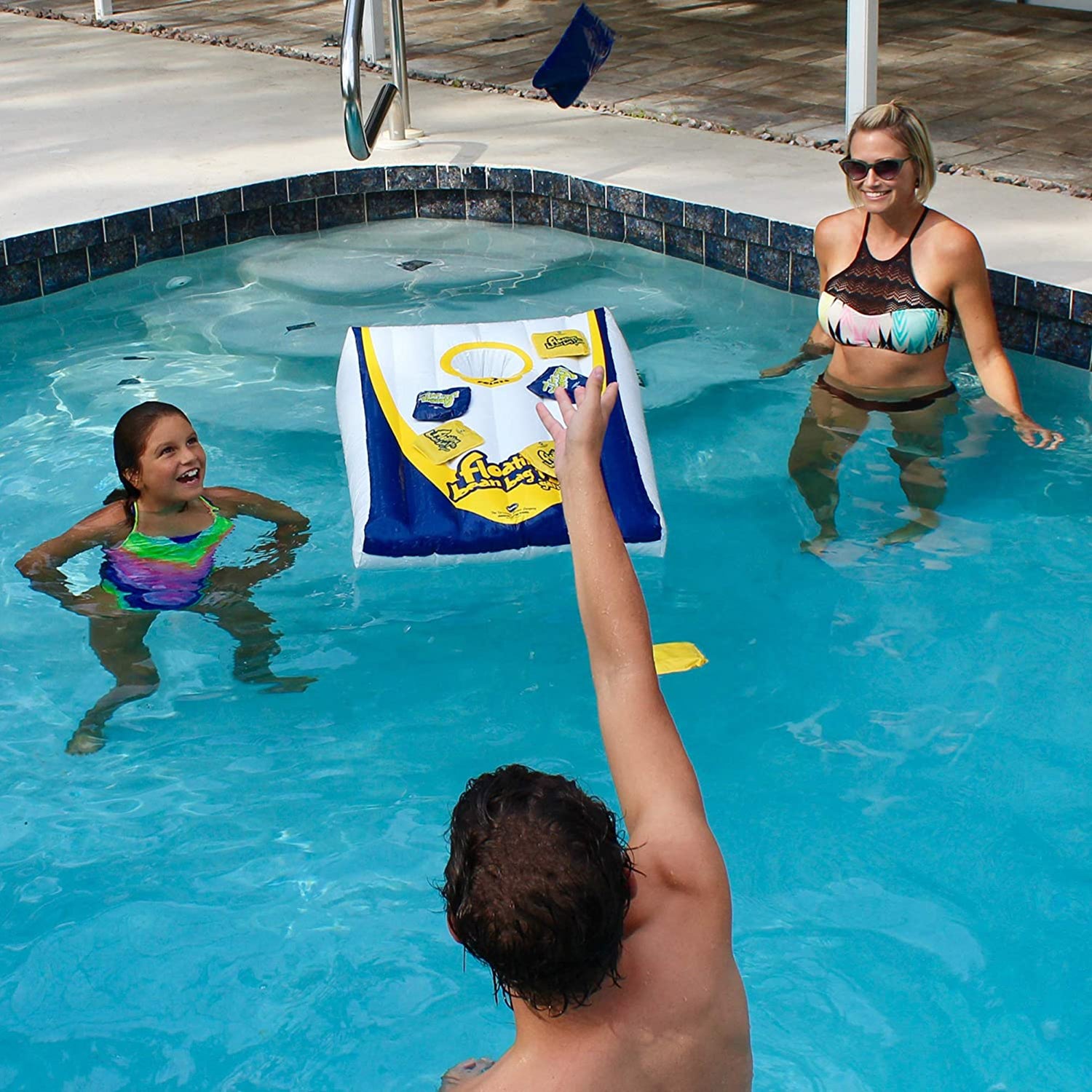Driveway Games Floating Bean Bag Toss Inflatable Cornhole Game for Pool (Used) - VMInnovations