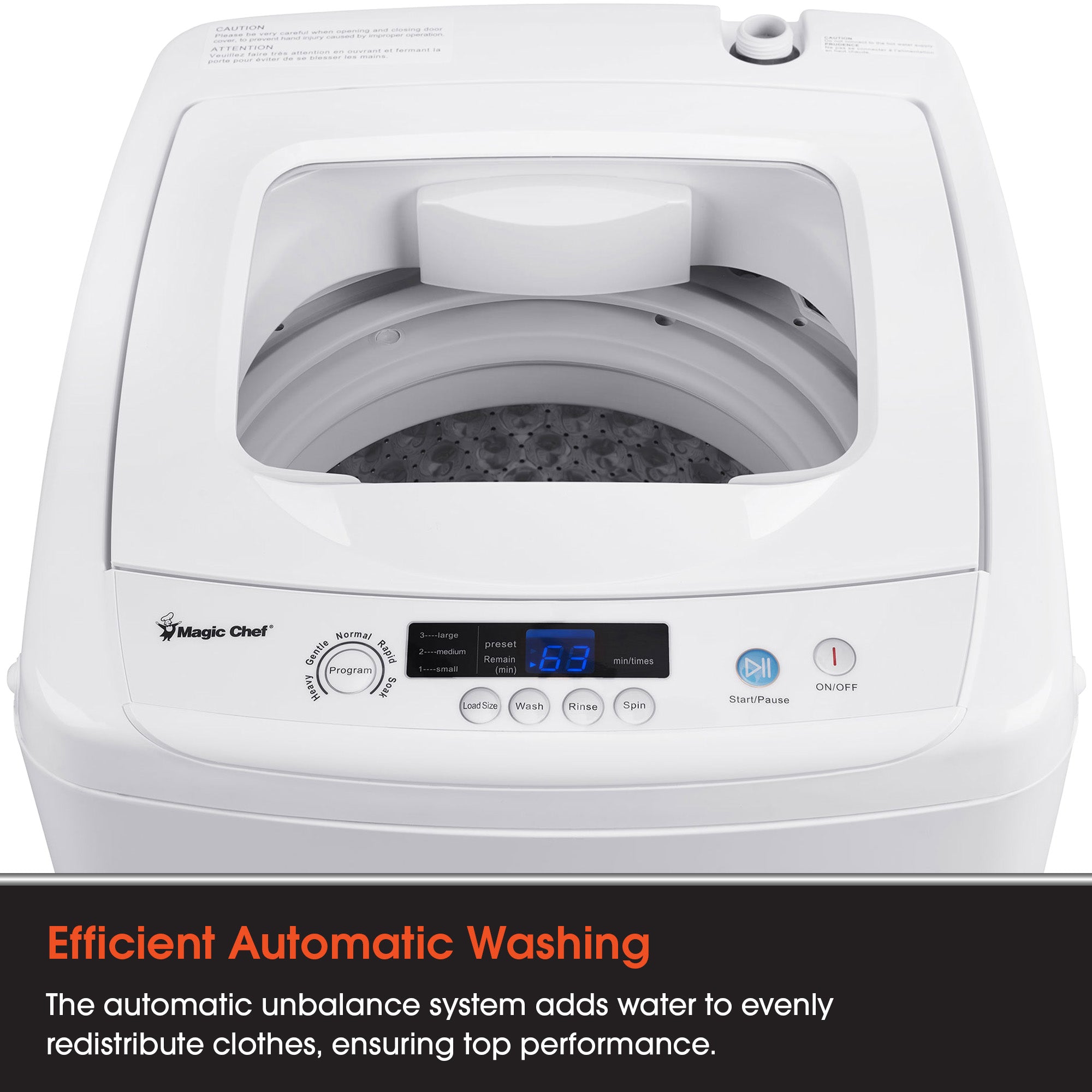 Magic Chef Compact Portable Top Load Washer w/Space Saving Design, White (Used) - VMInnovations