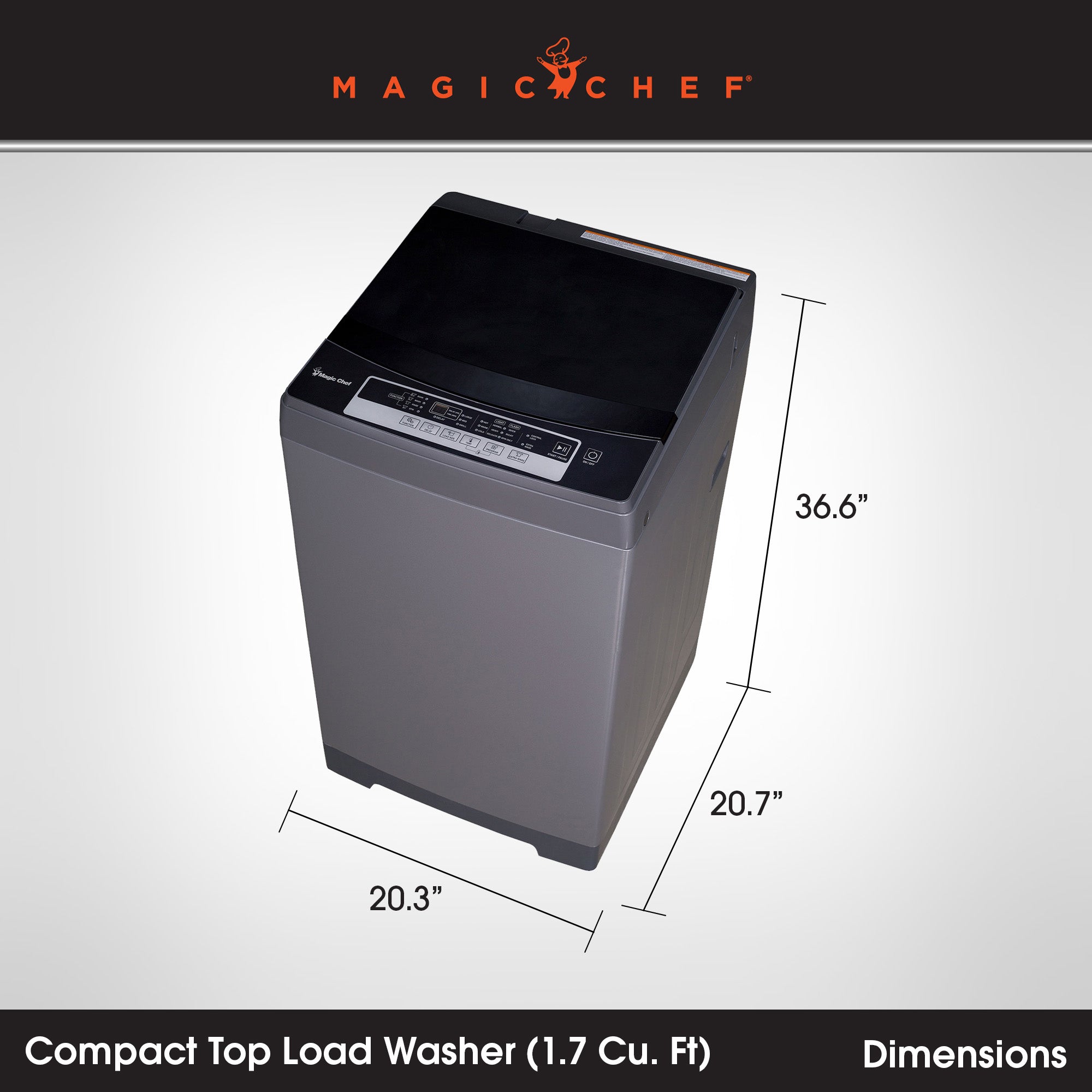 Magic Chef Portable Compact Top Load Washer with 6 Fully Automatic Wash Cycles - VMInnovations