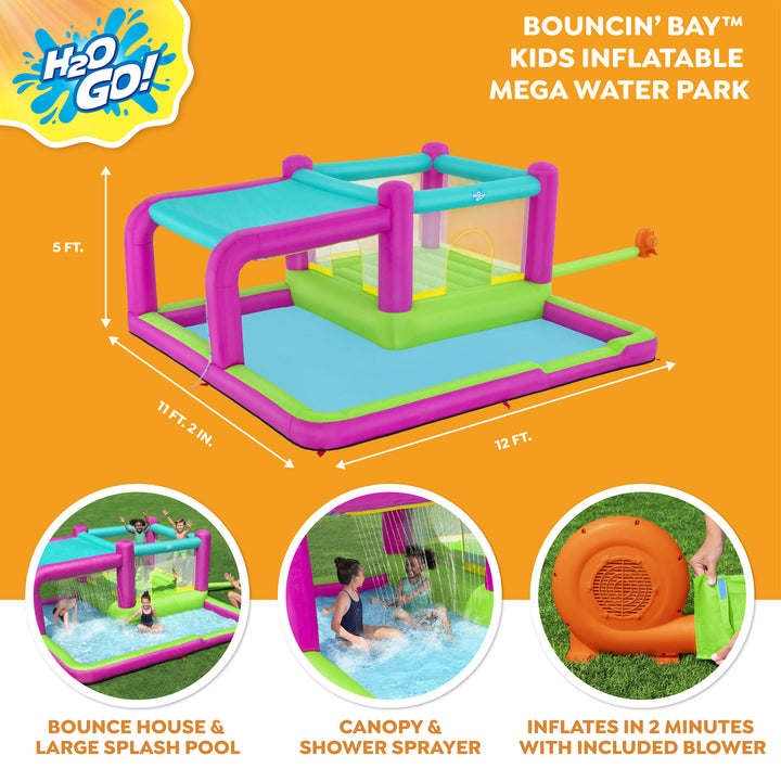 Bestway H2OGO! Bouncin' Bay Kids Inflatable Mega Water Park Outdoor Splash Pool - VMInnovations