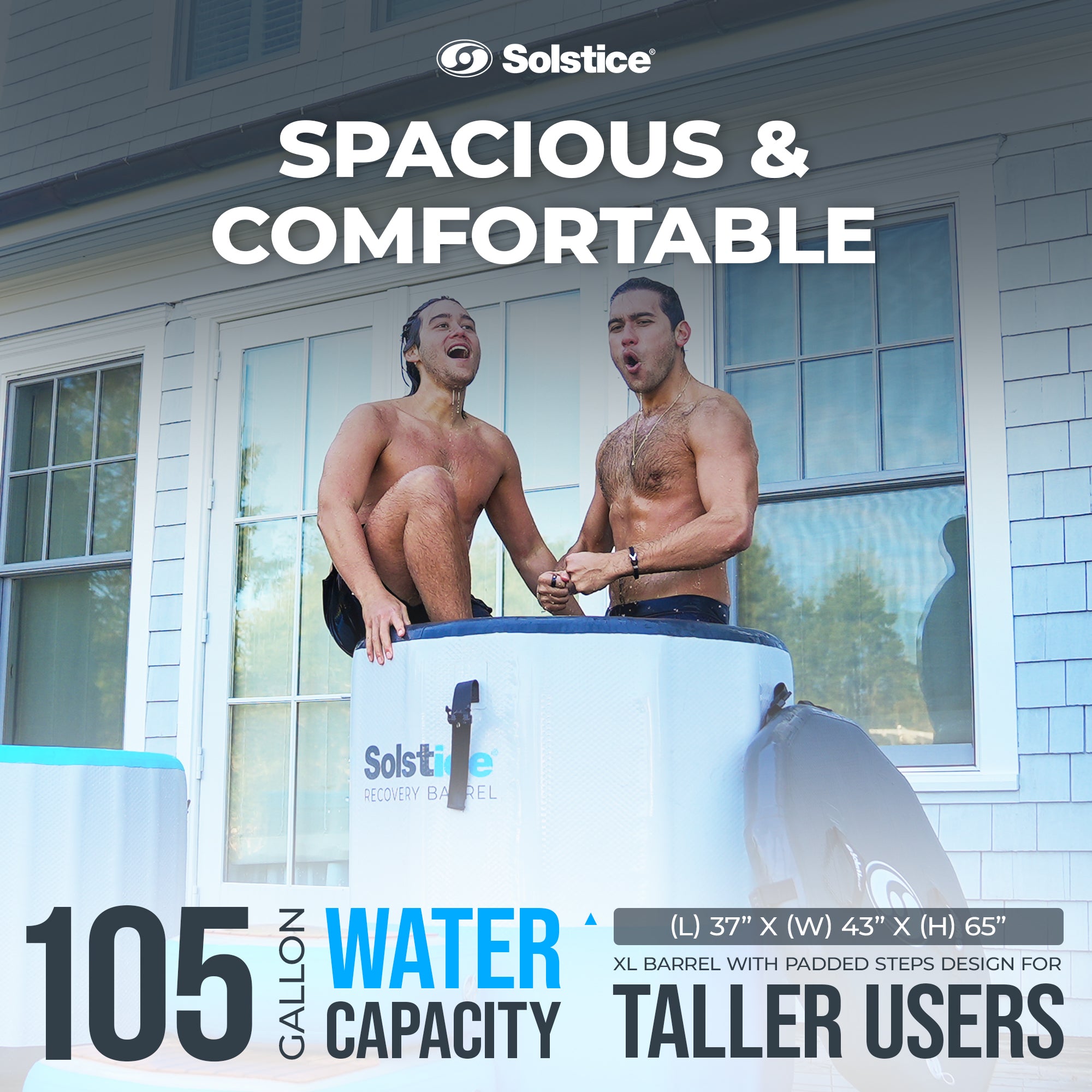 Solstice Original Inflatable Cold Plunge Ice Bath Tub Standing Recovery Barrel - VMInnovations