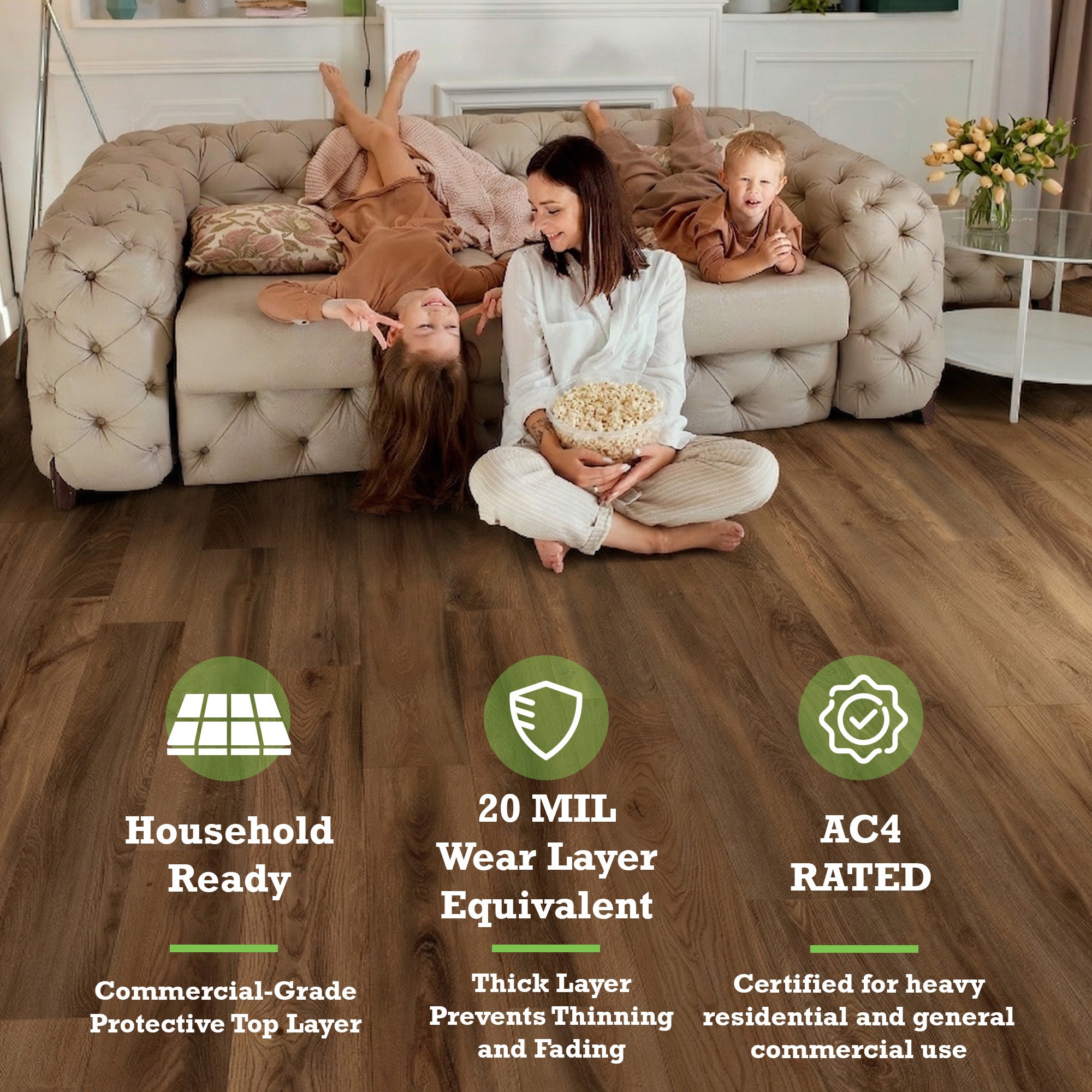Nature's Mark Vinyl Flooring, Modern Hardwood, 22.16 sq. ft. per Carton, Summit - VMInnovations