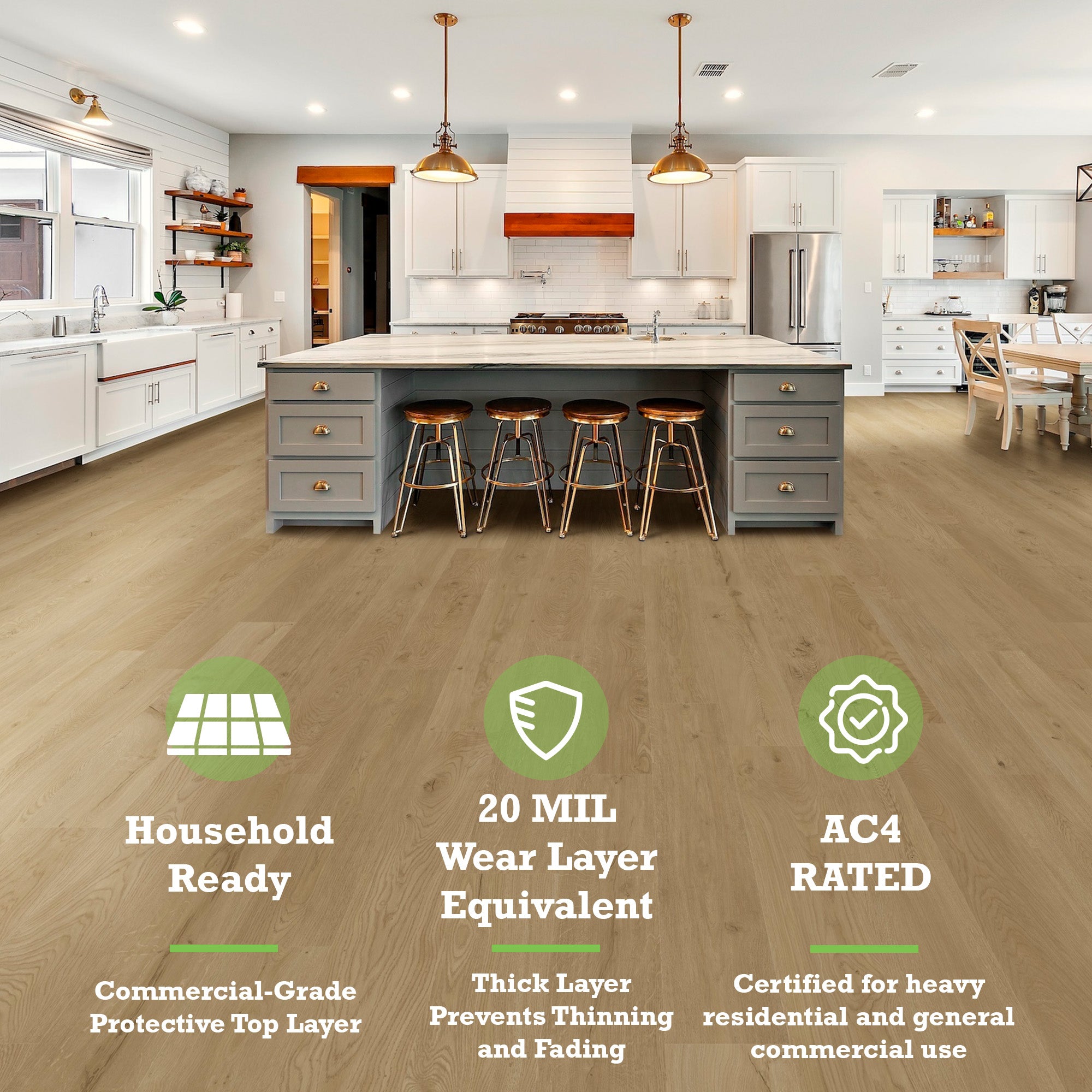 Nature's Mark Vinyl Flooring, Modern Hardwood, 22.16 sq. ft. per Carton, Sahara - VMInnovations