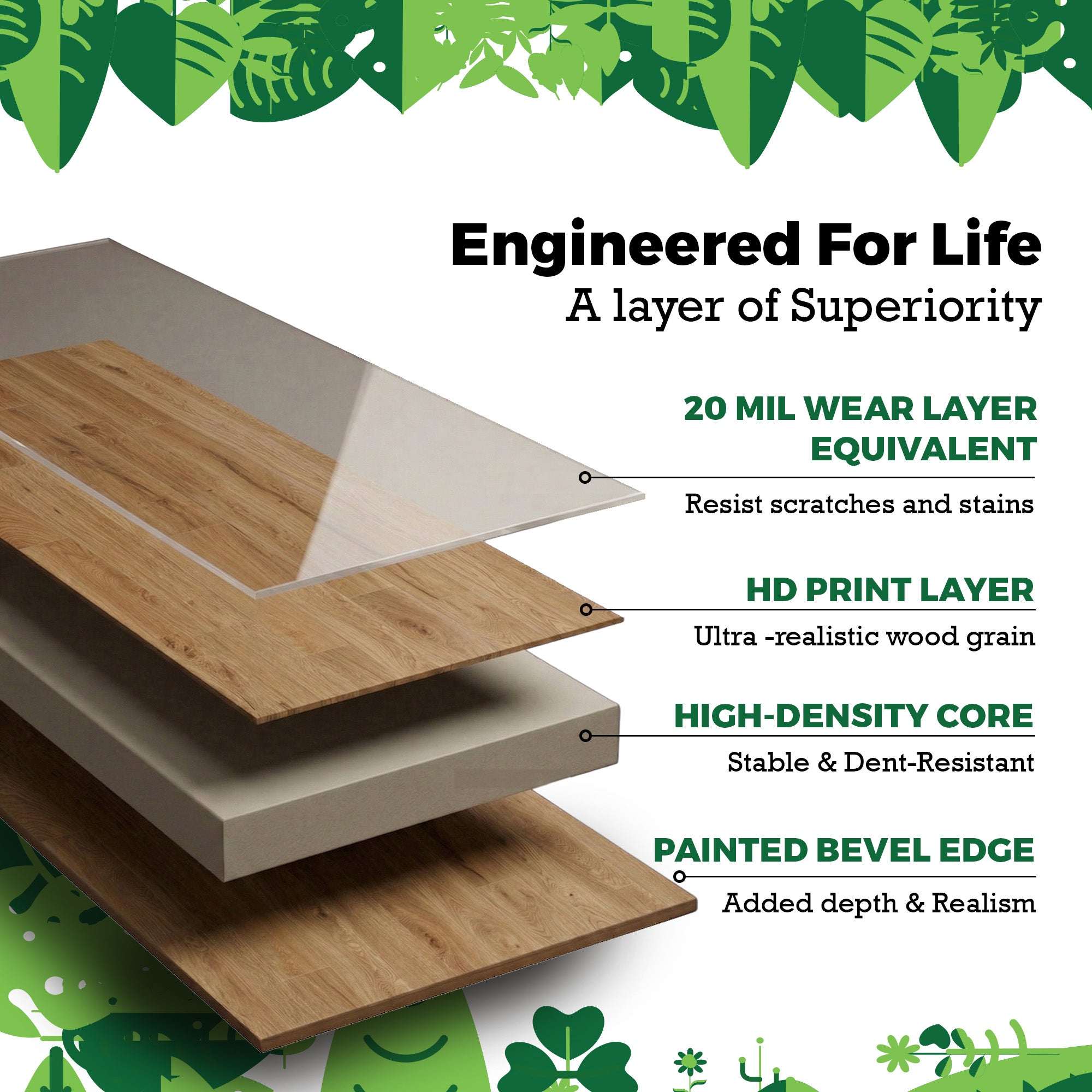 Nature's Mark Vinyl Flooring, Modern Hardwood, 22.16 sq. ft. per Carton, Haven