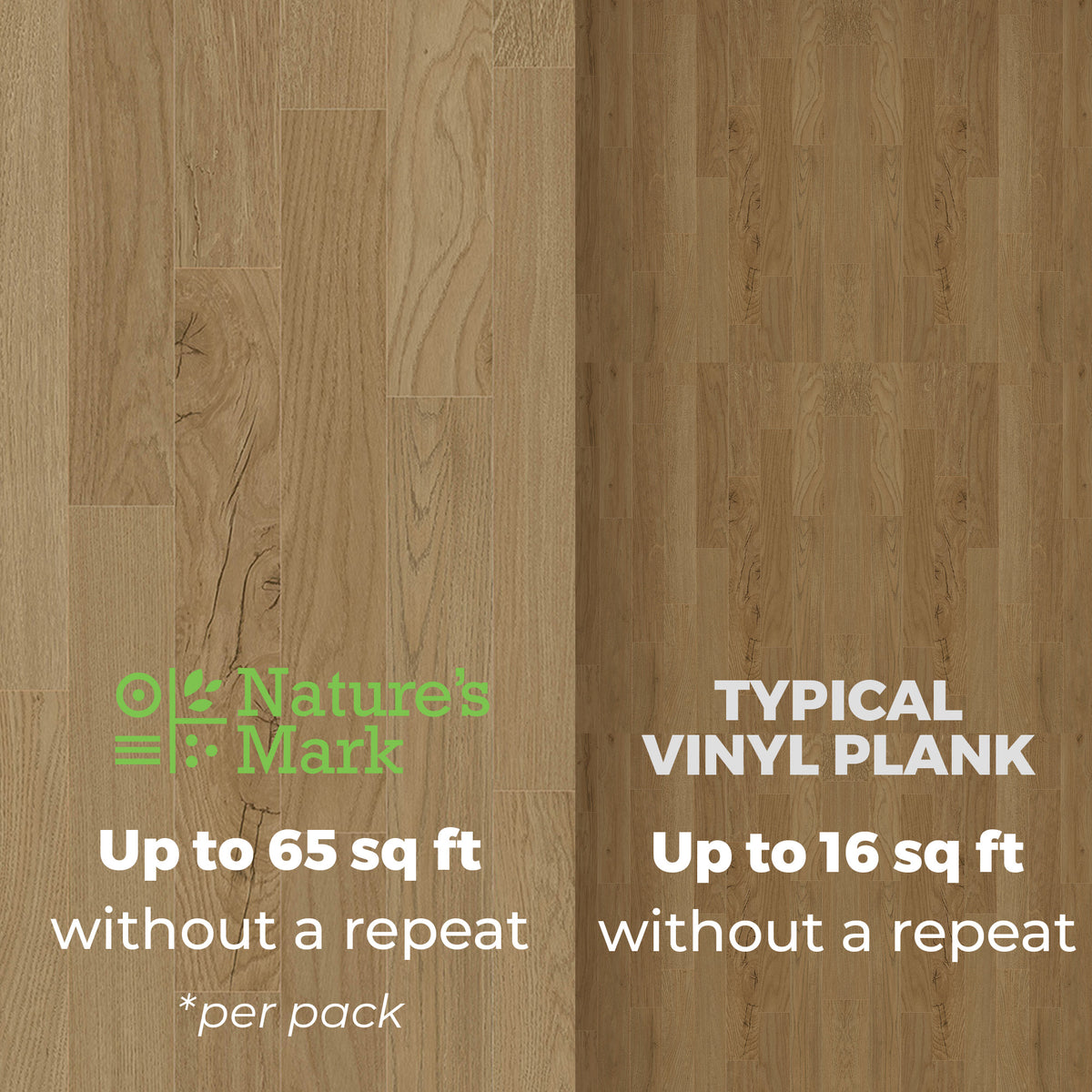 Nature's Mark Vinyl Flooring, Modern Hardwood, 22.16 sq. ft. per Carton, Sahara