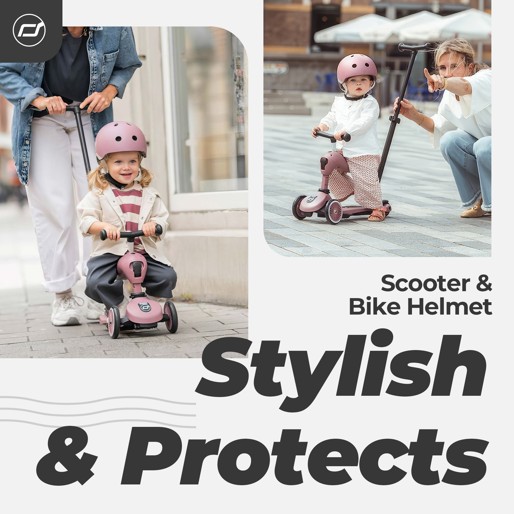 Scoot & Ride Toddler Kids Bike & Scooter Helmet w/LED Light, S-M, Rose(Open Box) - VMInnovations