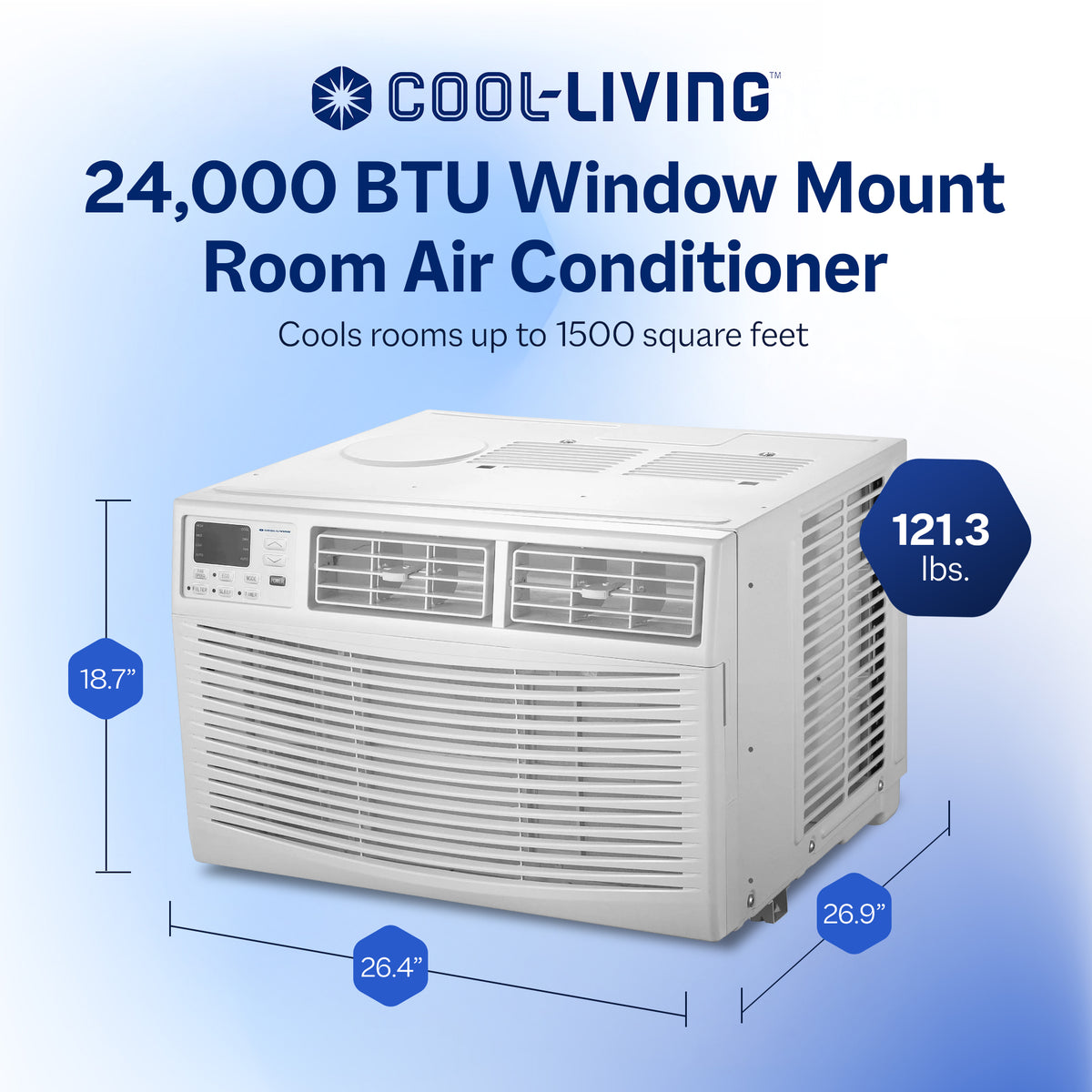 Cool-Living 24,000 BTU Window Mount Room Air Conditioner with Kit (Open Box) - VMInnovations