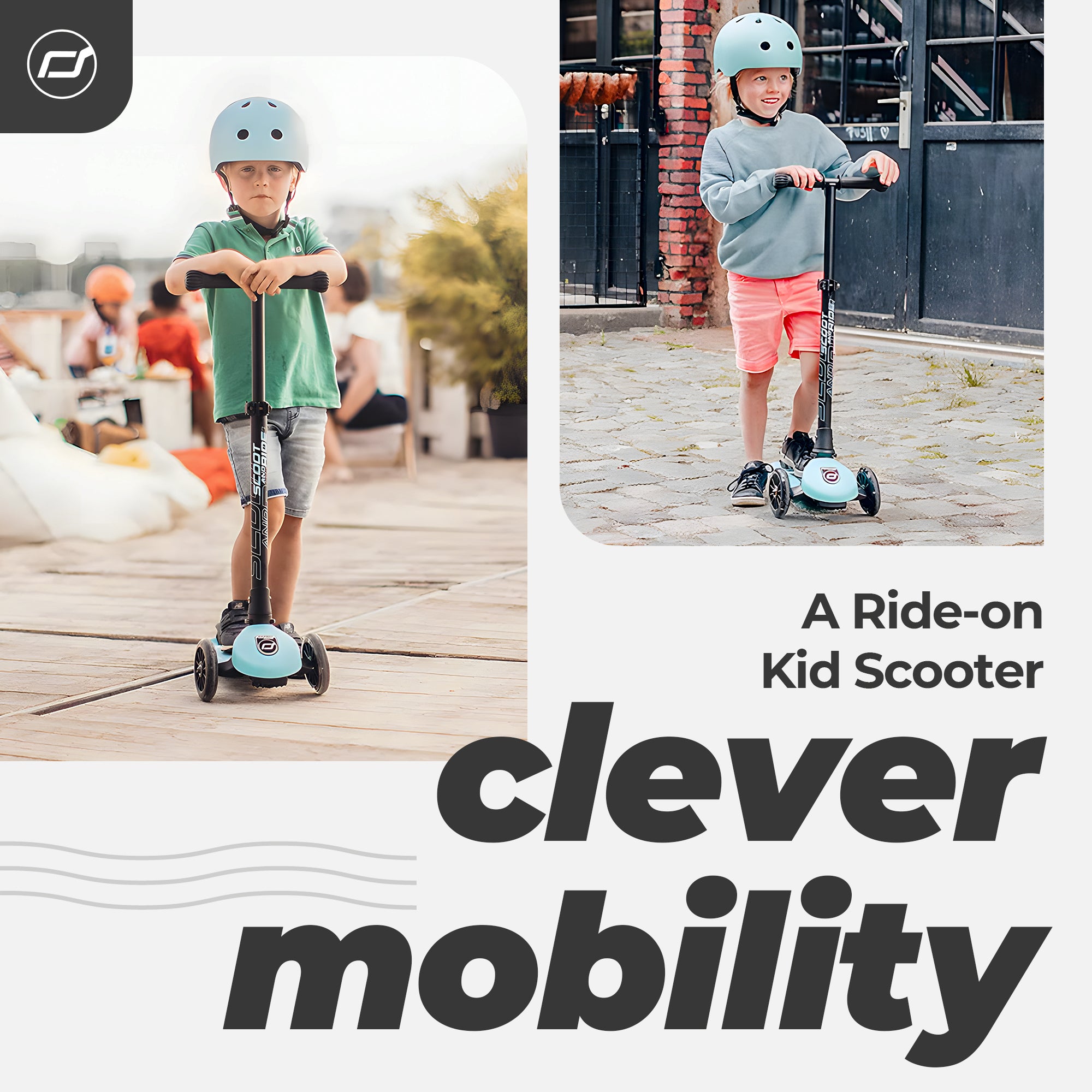 Scoot & Ride Stand-up Push Scooter for Children 3-6, Highwaykick 3, Blueberry