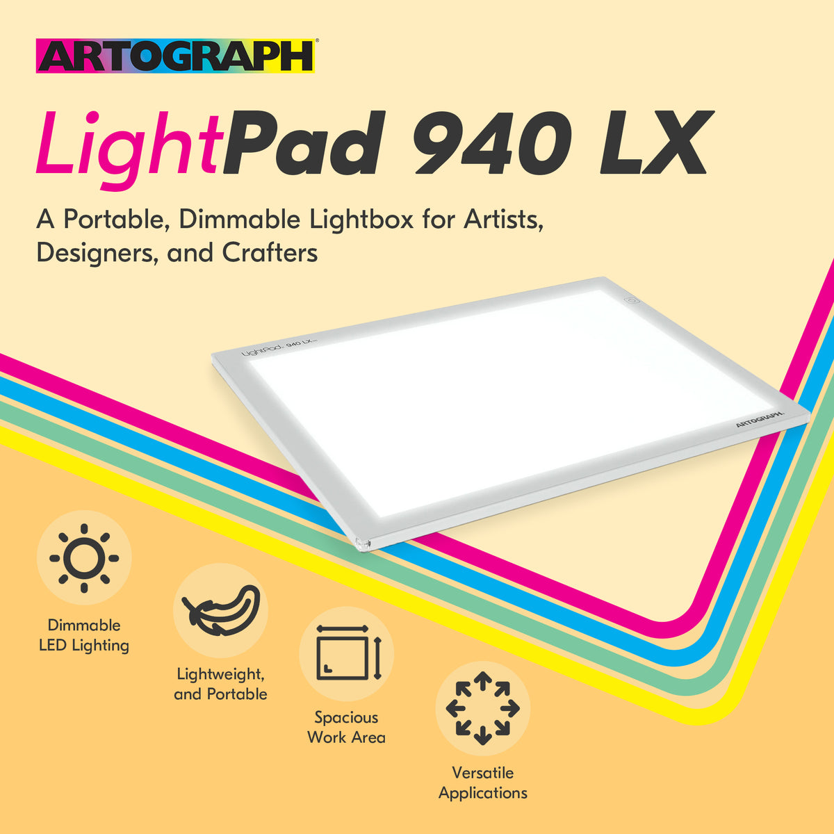 Artograph LightPad 12x17 Inch Adjustable Brightness Art Tracing Light Box (Used)