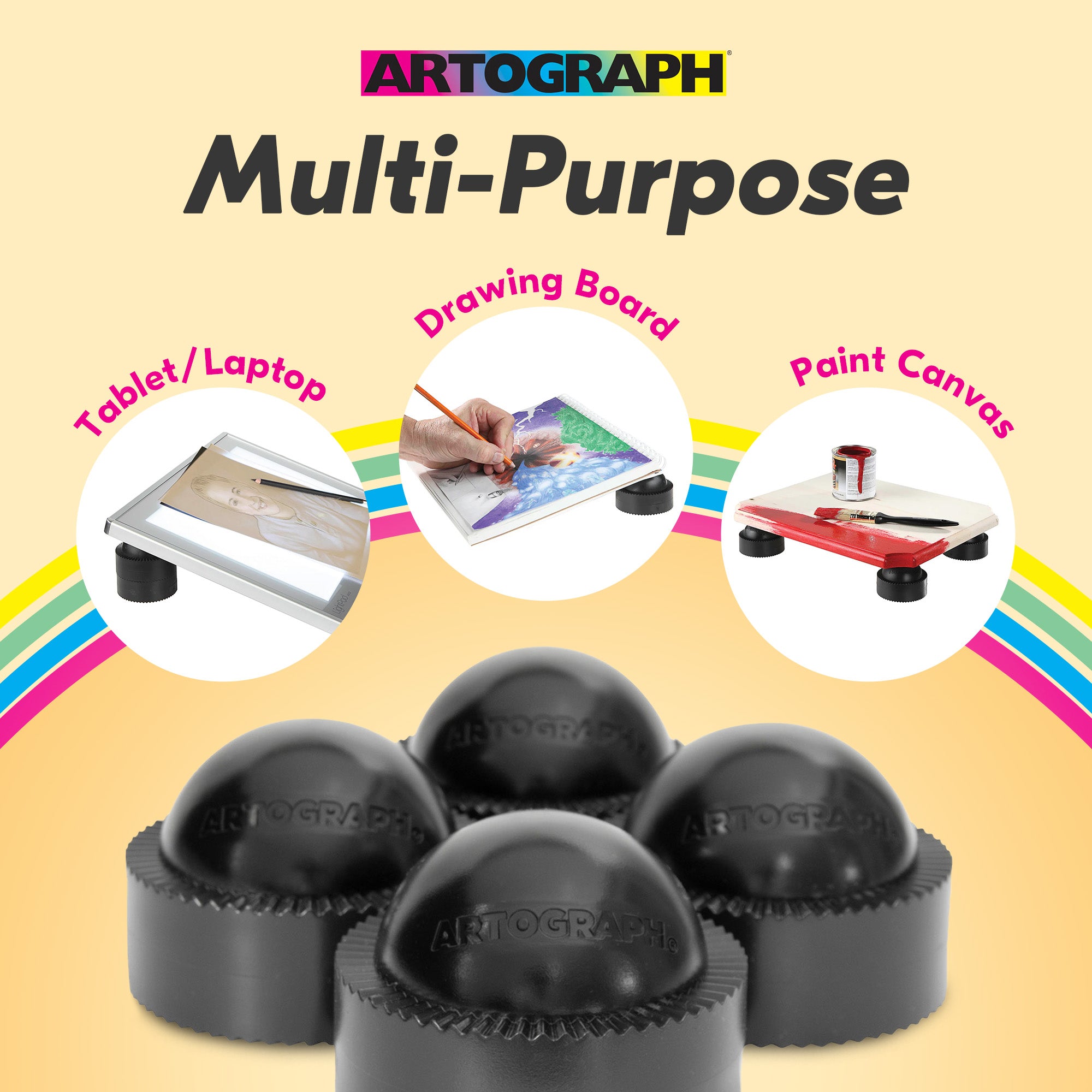 Artograph Featherweight 9"x6" Dimmable Slim Lightpad + PadPucks Stackable Stand