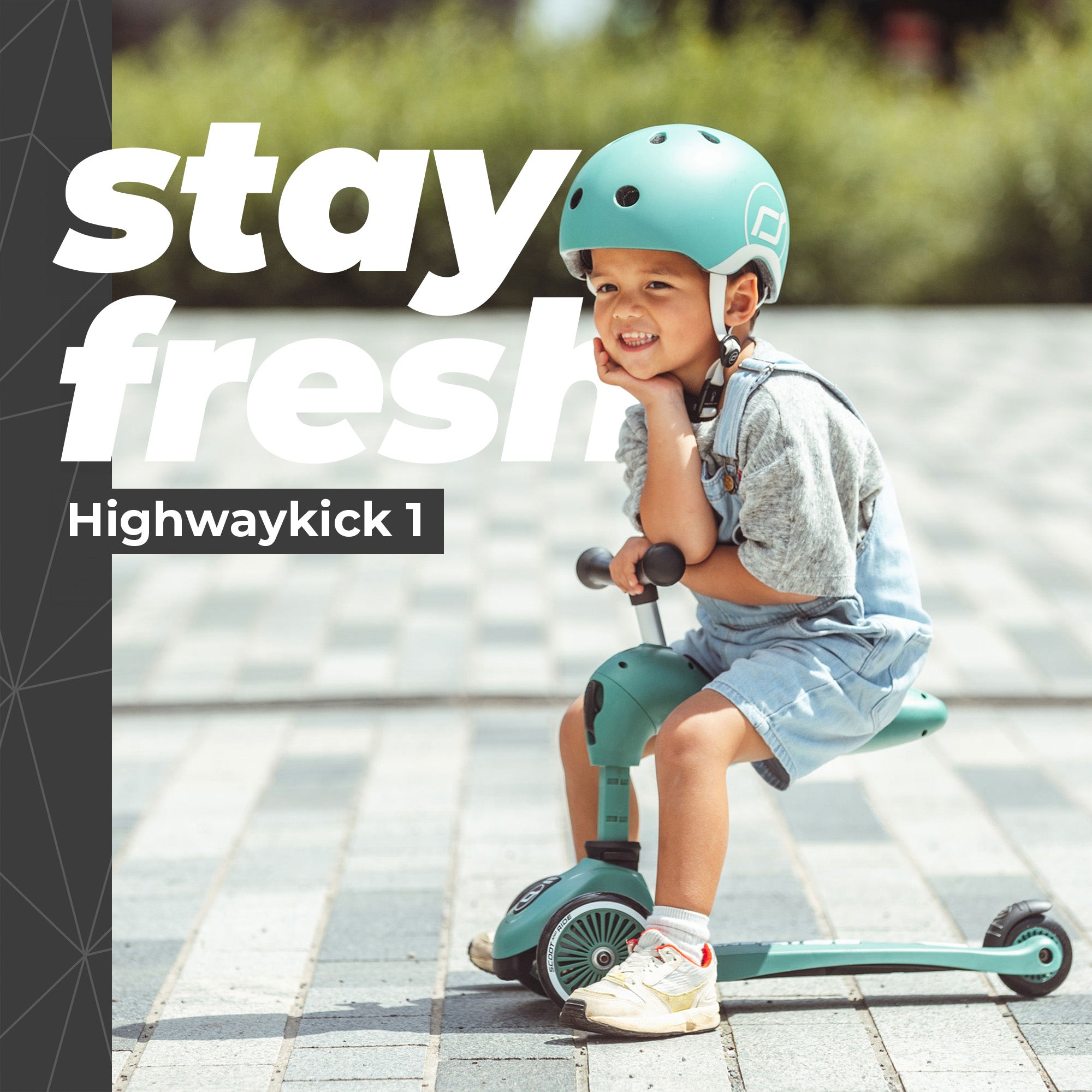 Scoot & Ride 2-in-1 Ride-On & Stand Scooter, Ages 1-5, Highwaykick 1, Forest - VMInnovations