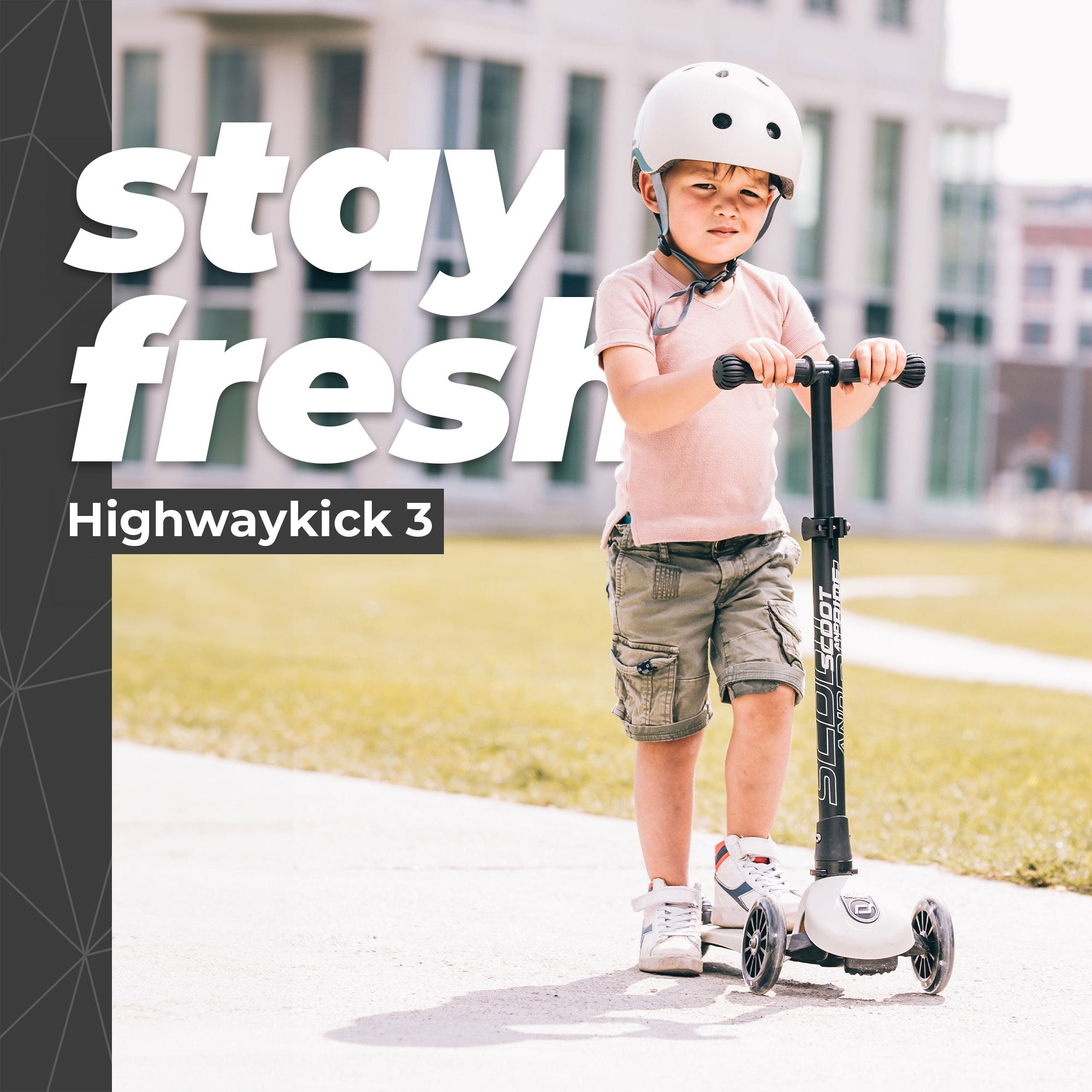 Scoot & Ride Stand-up Push Scooter for Ages 3-6, Highwaykick 3, Ash (Open Box) - VMInnovations