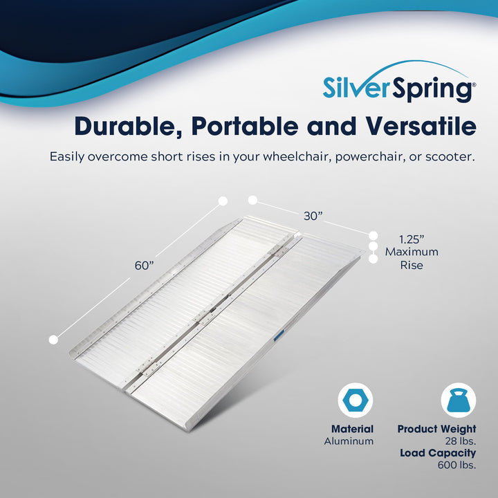 Silver Spring Mobility and Utility Ramp, 5 Foot Single Fold with 600 lb Capacity - VMInnovations