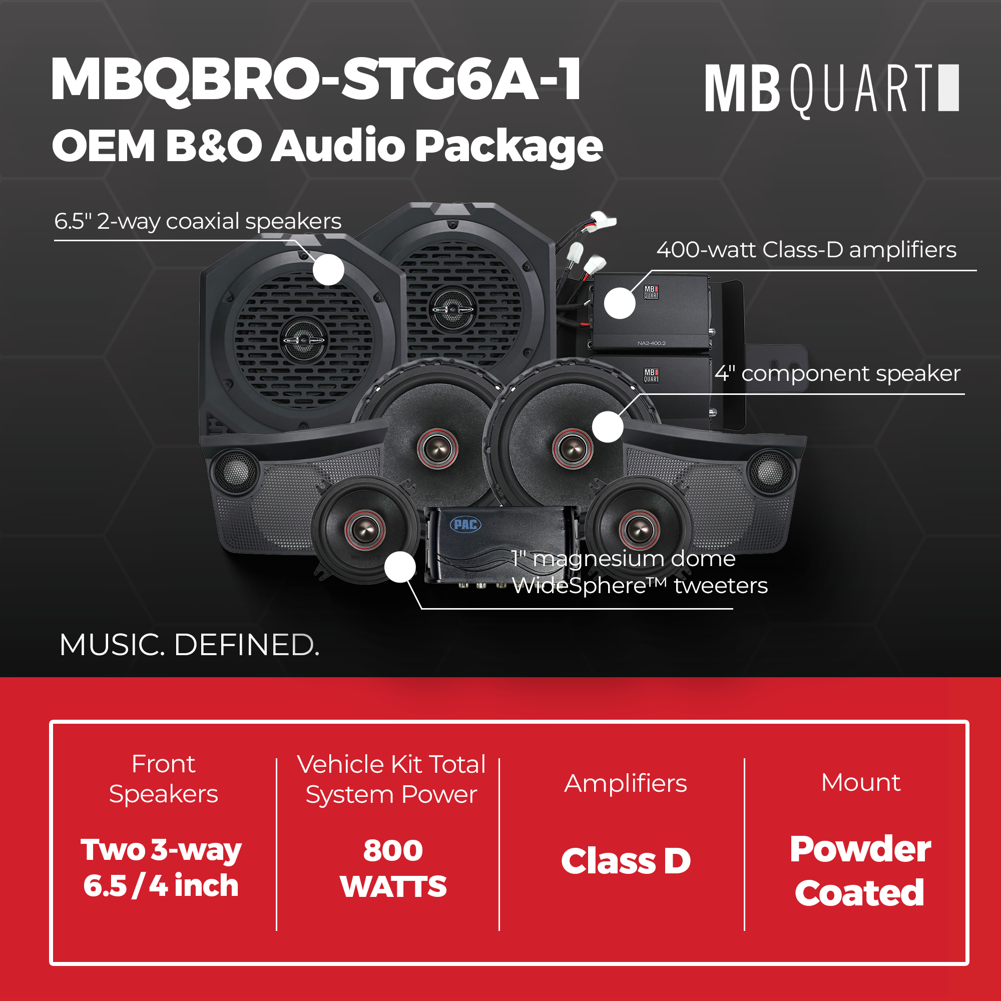 MB Quart Tuned Audio Package for 21-24 Ford Bronco, Stage 6 System, 800 Watt - VMInnovations