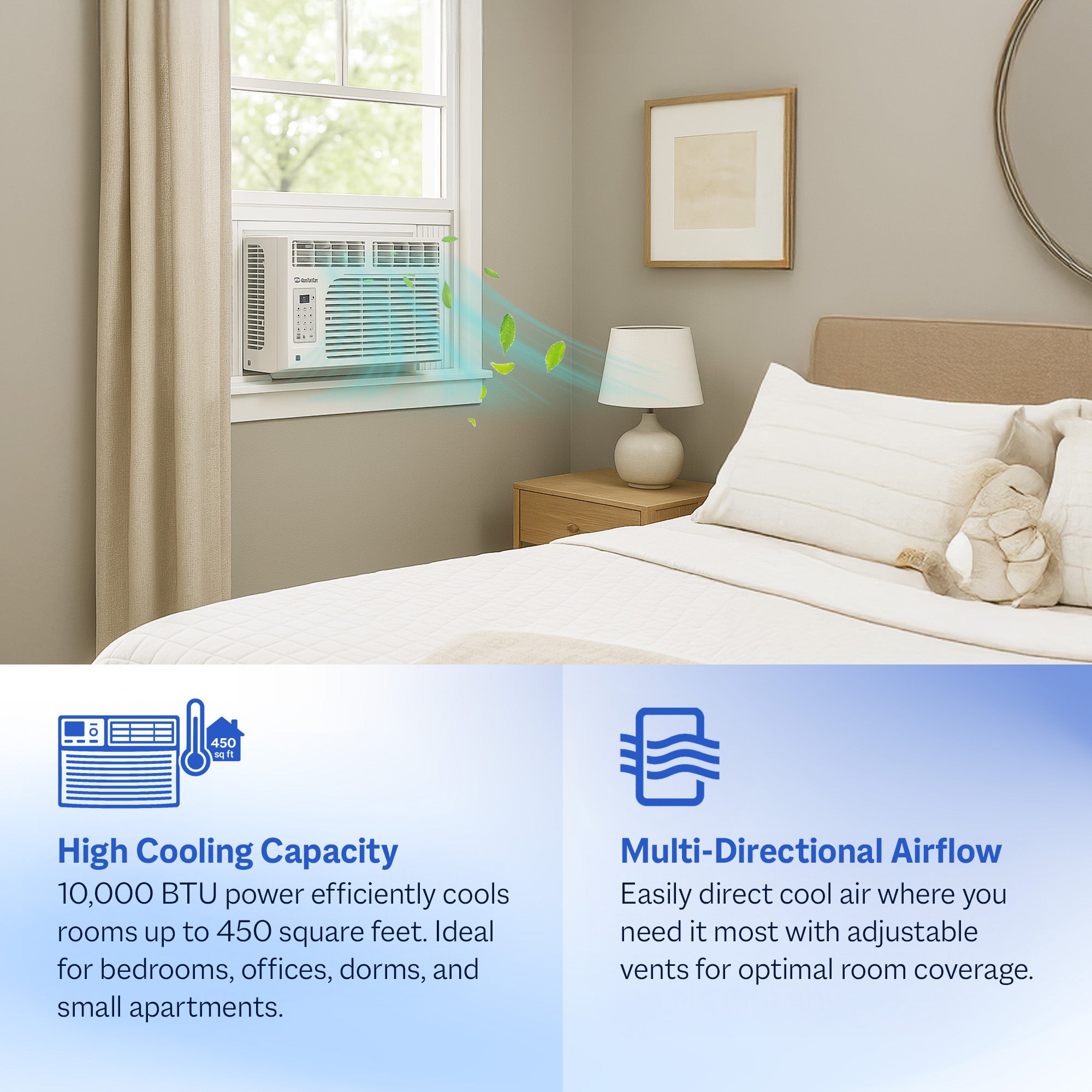 Cool-Living 10,000 BTU Window Mount Room Air Conditioner with Installation Kit - VMInnovations