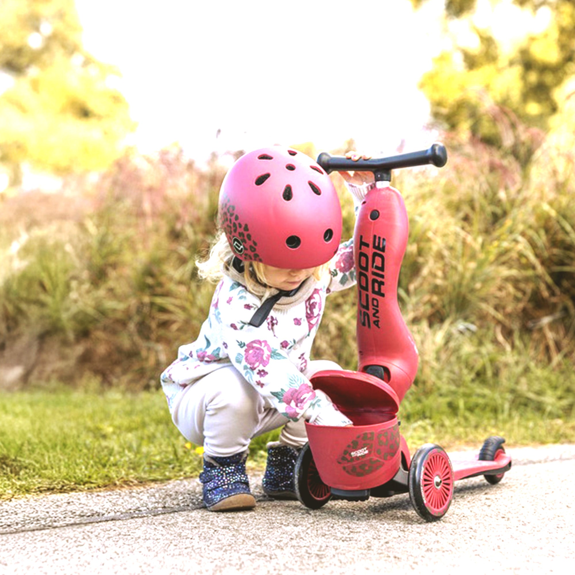 Scoot & Ride 2-in-1 Kids Scooter with Basket, Highwaykick 1 Lifestyle (Open Box)