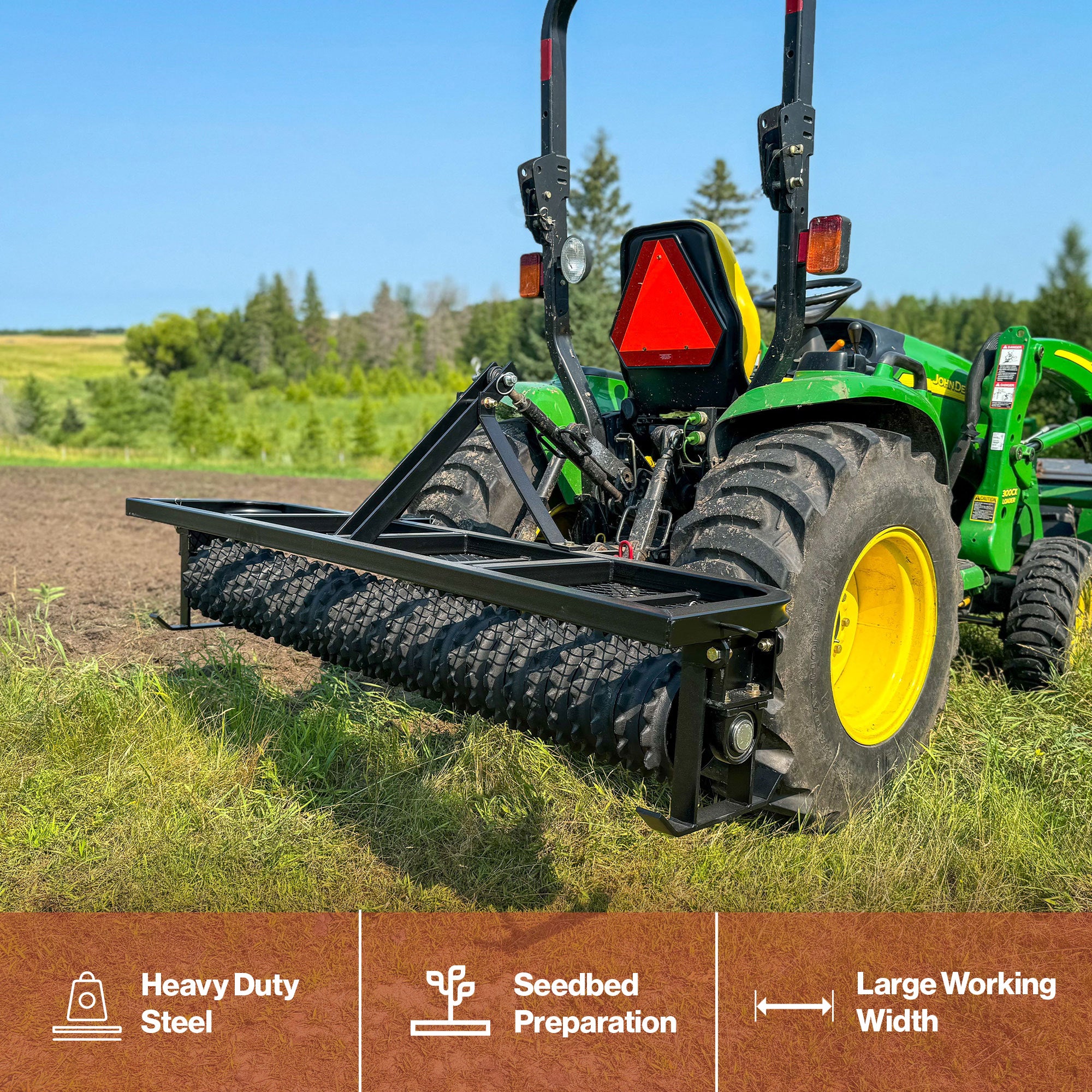 Field Tuff 5 Feet 3 Point Cultipacker, Cast Iron Wheels, 60 Inch Working Width - VMInnovations