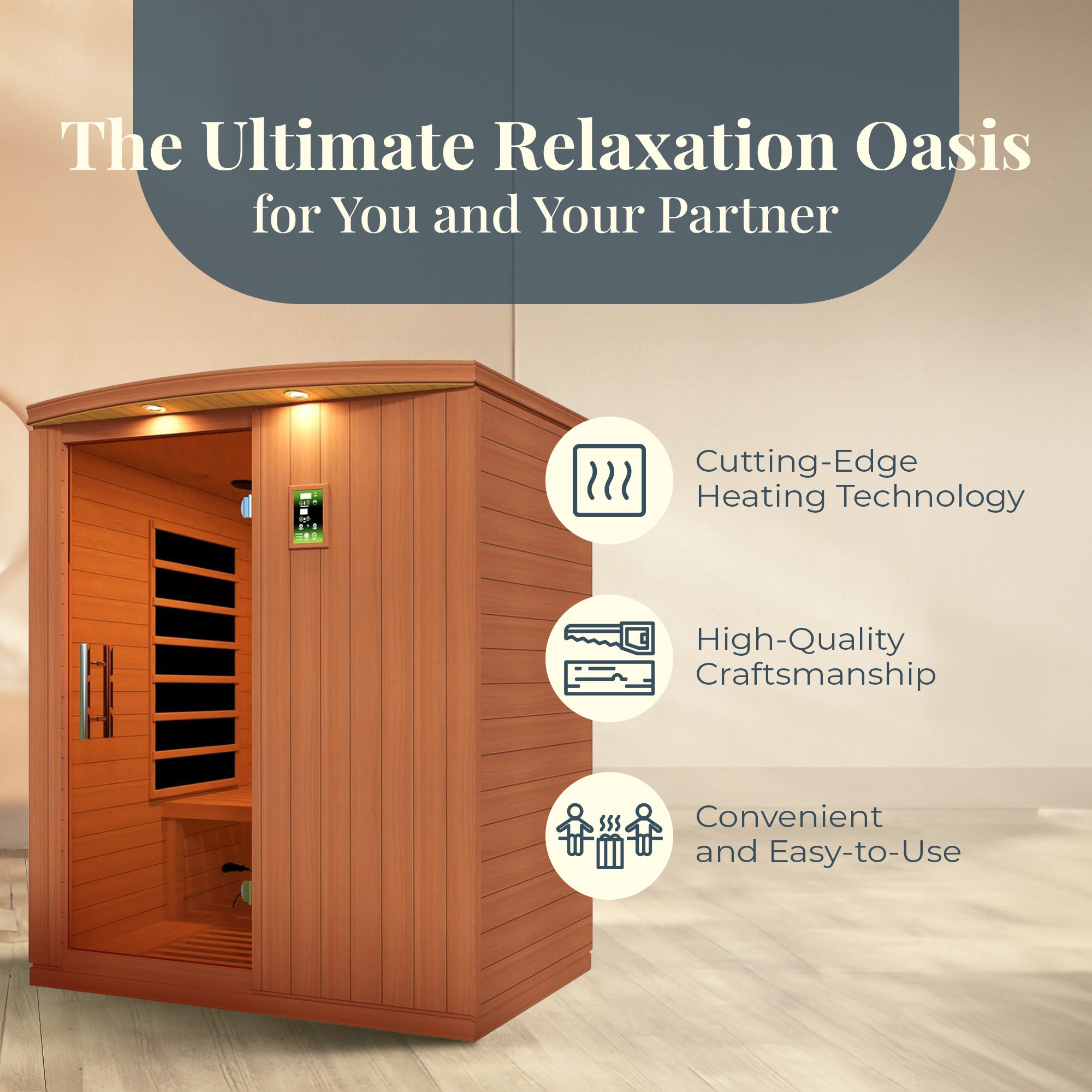 Dynamic Saunas Elite 3 Person Ultra Low EMF Infrared Home Sauna(Open Box) - VMInnovations